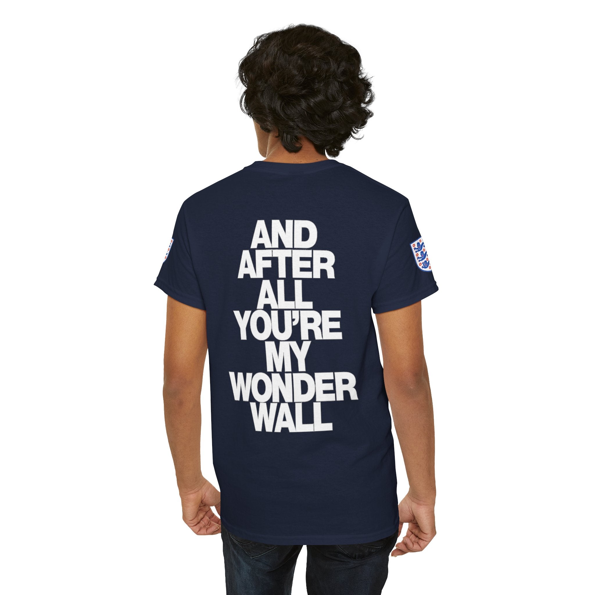 England Football Tee — "And After All You're My Wonderwall" Lyrics Tee