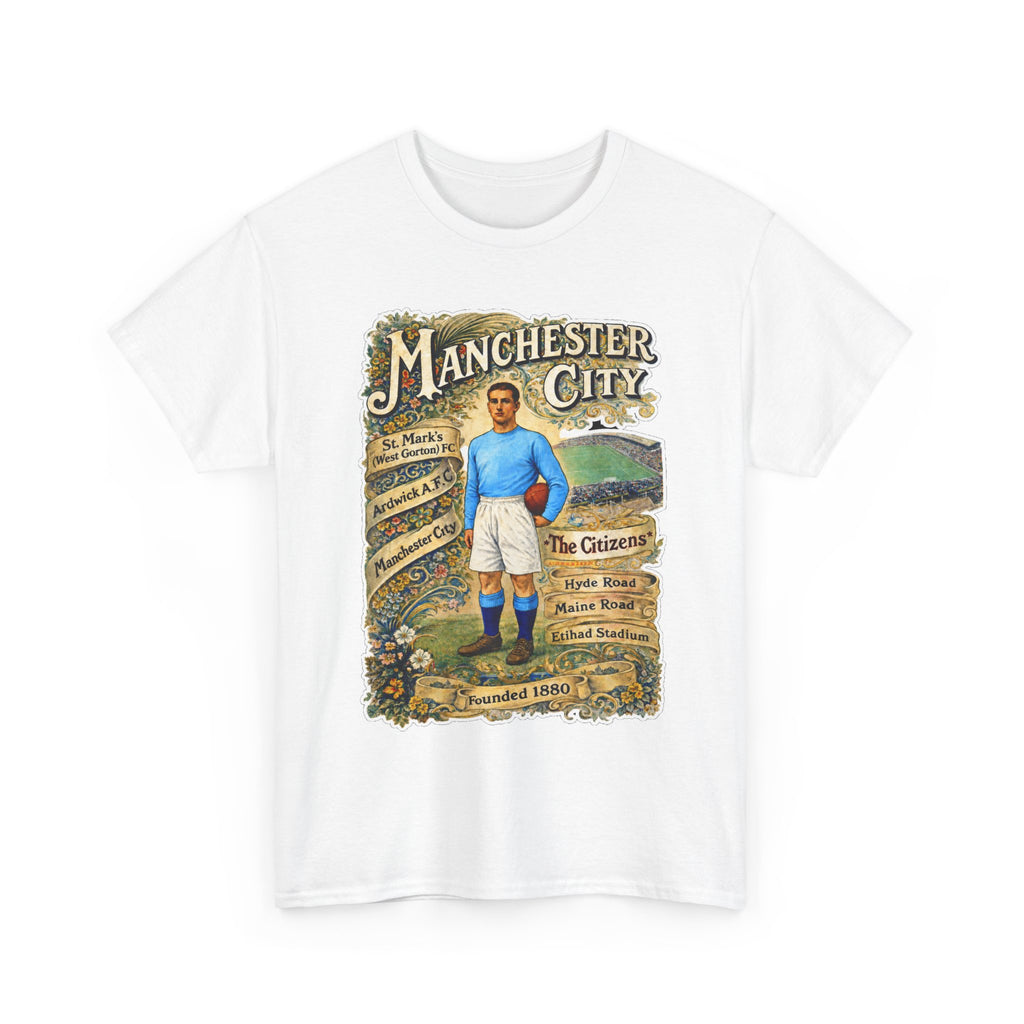 Manchester City Vintage Football Tee — Retro Soccer Graphic T-Shirt