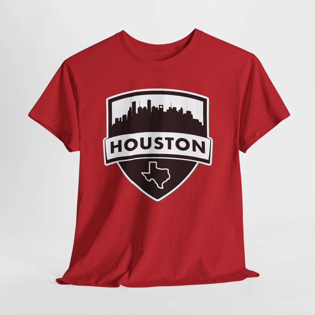 Houston Skyline Shield T-Shirt — Texas Outline City Pride Tee