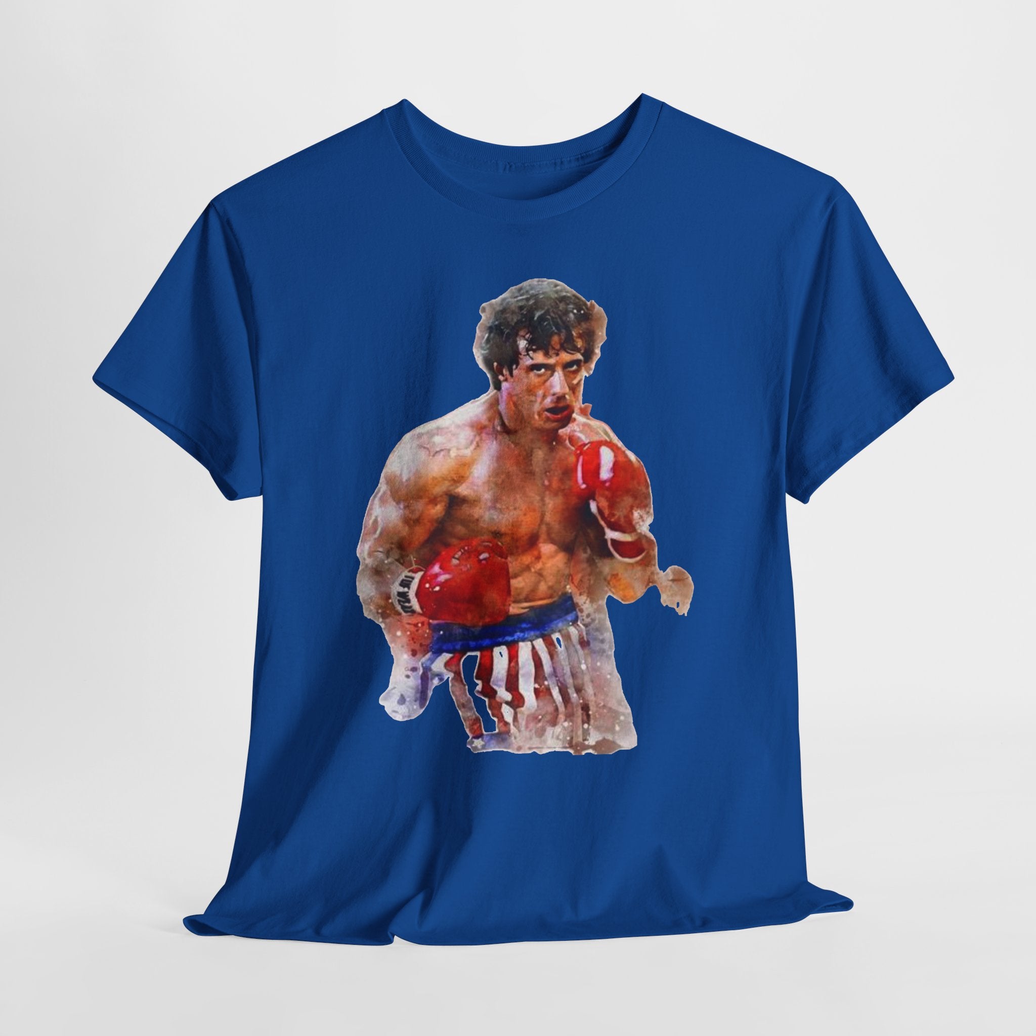 Boxer Rocky Painting T‑Shirt — Vintage American Flag Boxing Tee