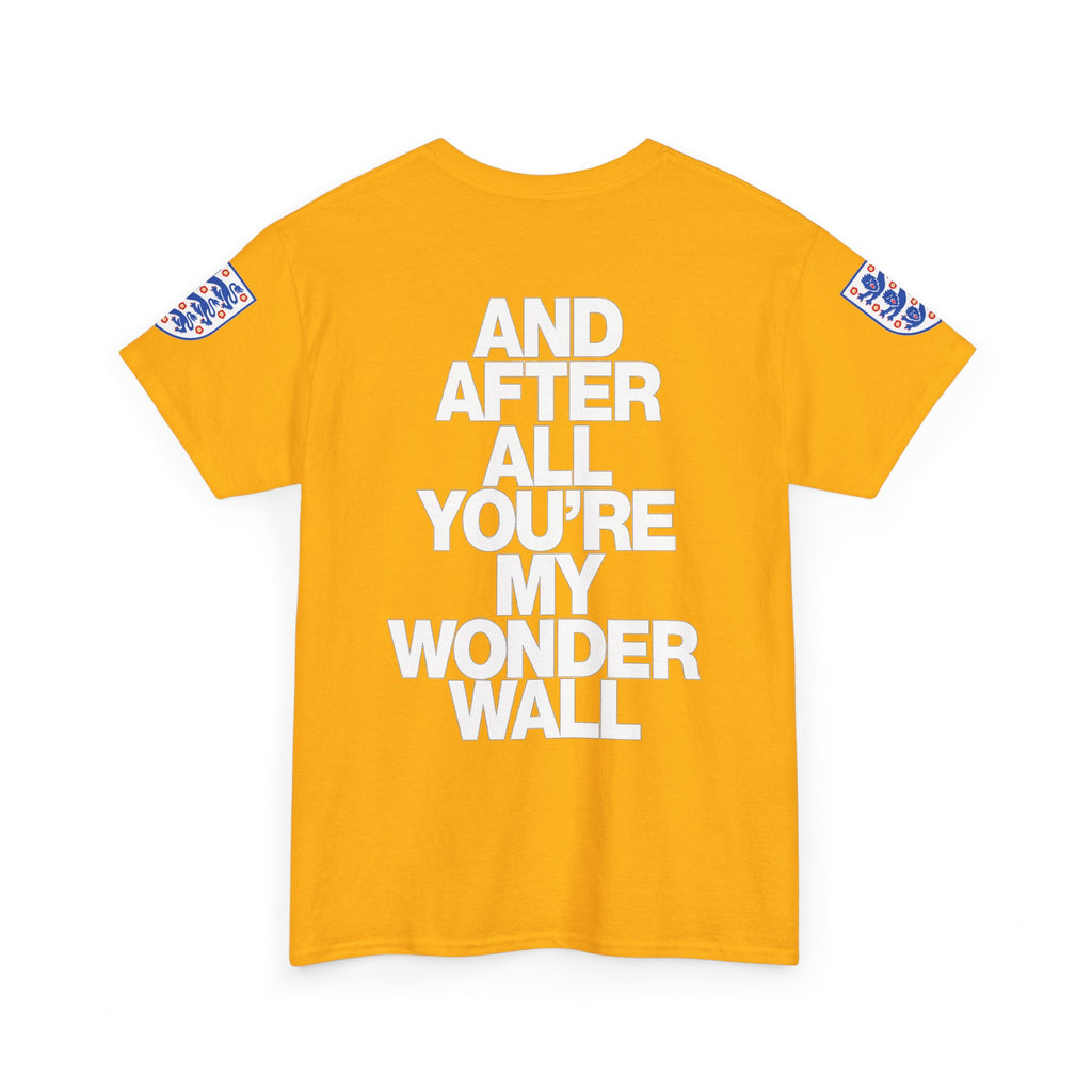 England Football Tee — "And After All You're My Wonderwall" Lyrics Tee