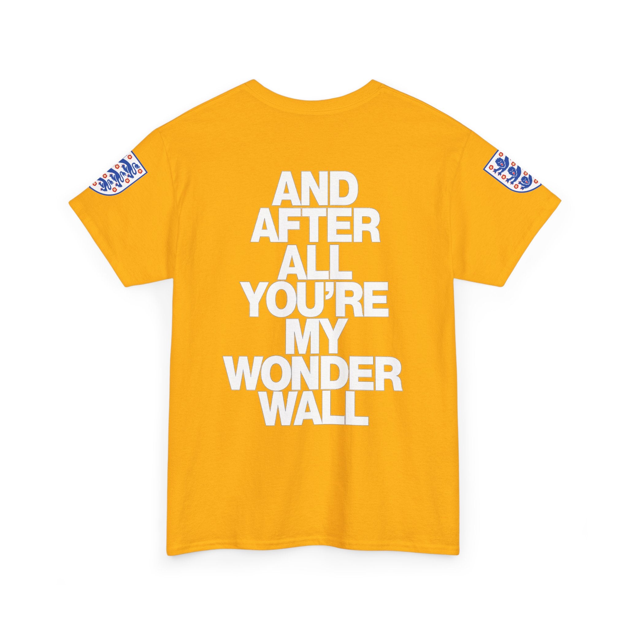 England Football Tee — "And After All You're My Wonderwall" Lyrics Tee