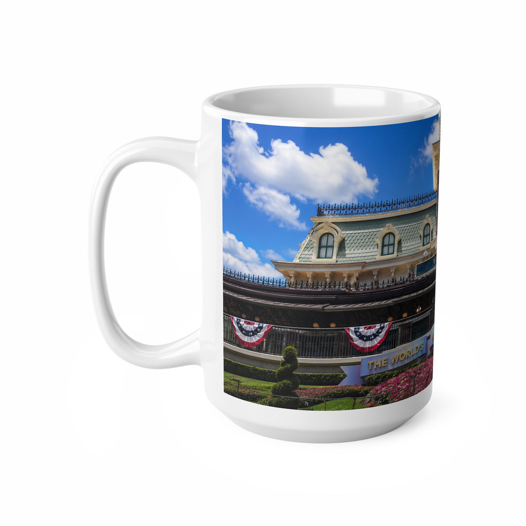 Magic Kingdom Train Station Photo Mug — 11oz & 15oz Ceramic Coffee Cup