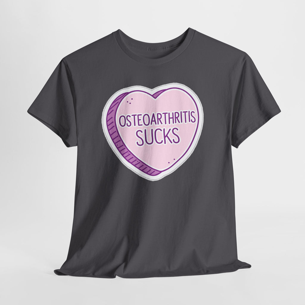 Osteoarthritis Sucks T-Shirt — Pink Heart Awareness Tee