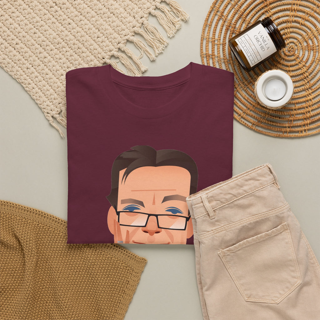 Tony Wilson Manchester Legend Caricature Gentleman Face Cotton T-Shirt