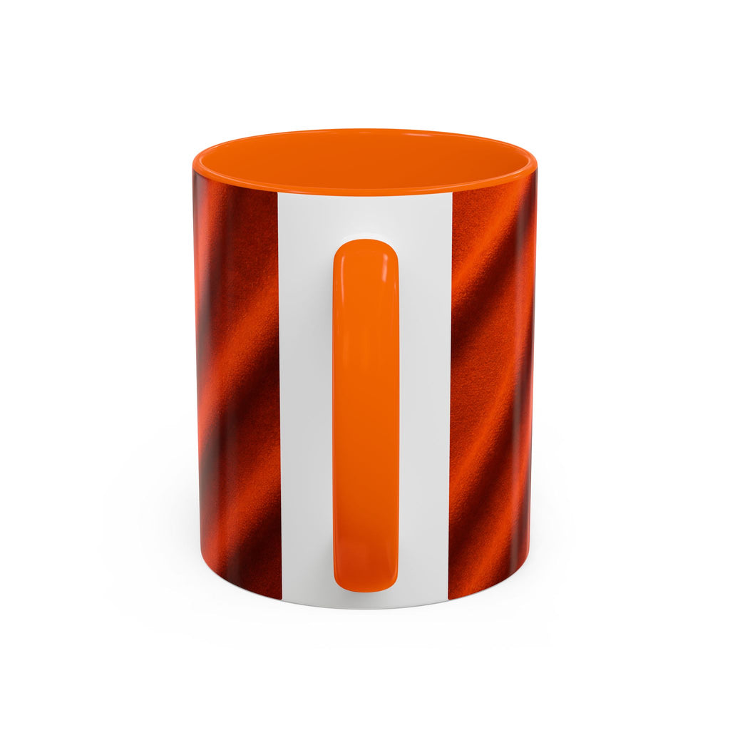 Salford City Inspired Back in Orange Accent Coffee Mug — Rock Band Lightning Logo