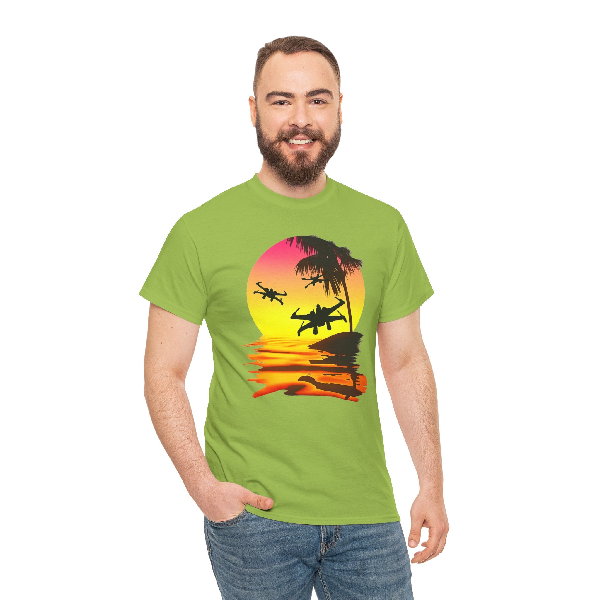 Star Wars X-Ring Sunset Beach Plane T-Shirt