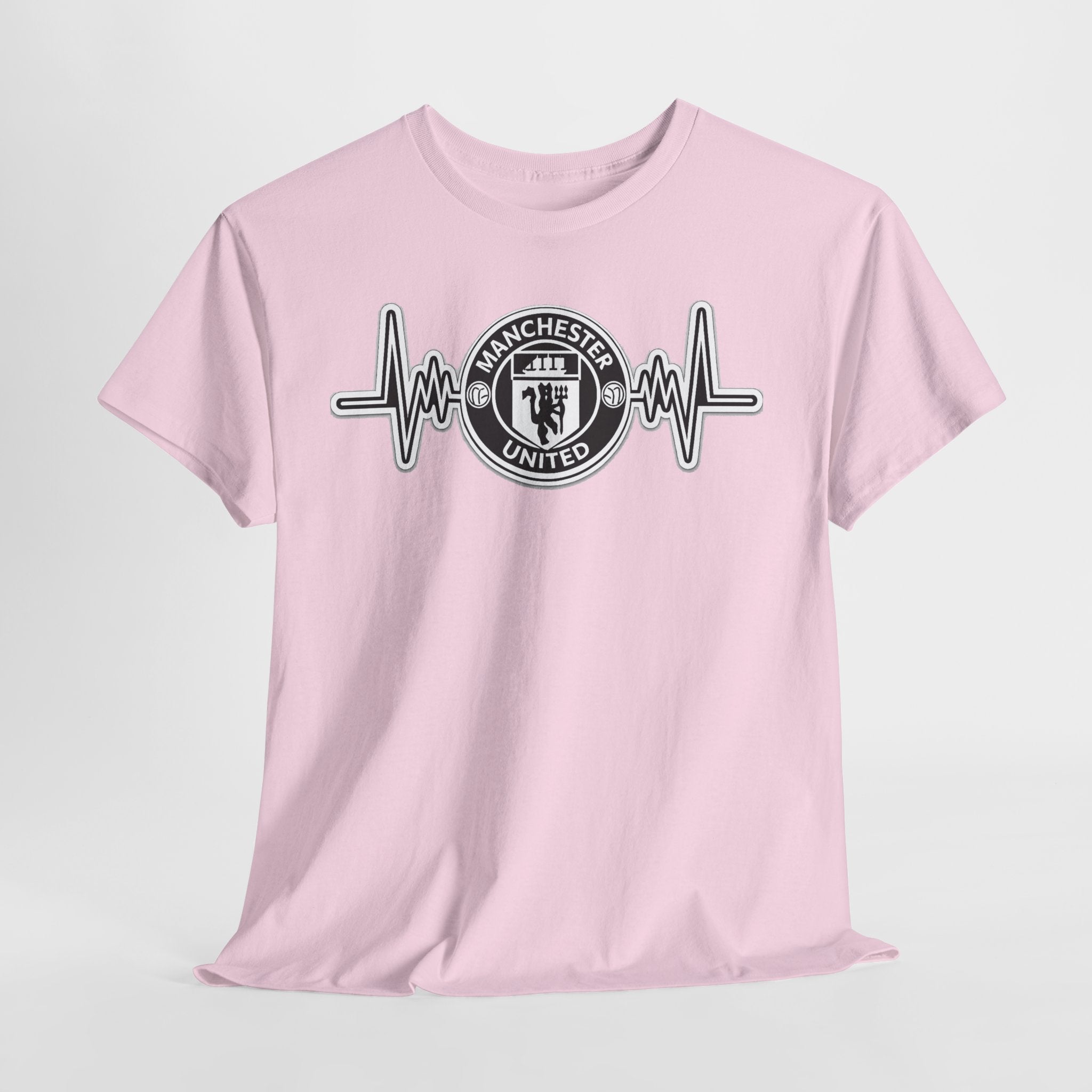 Manchester United Inspired Heartbeat T‑Shirt — Football Fan Pulse Tee