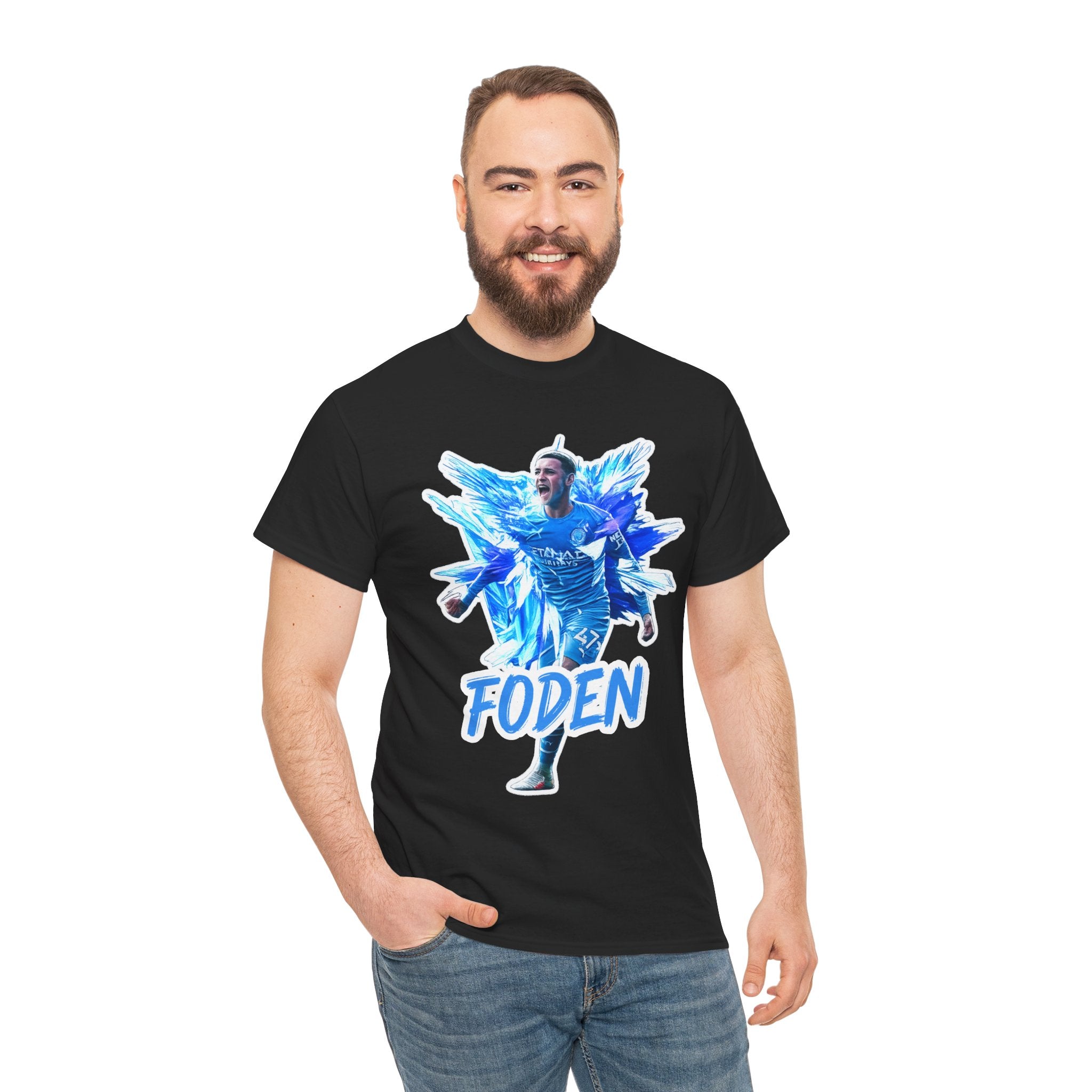 Phil Foden Manchester City Soccer T‑Shirt — Blue Graphic Football Fan Tee