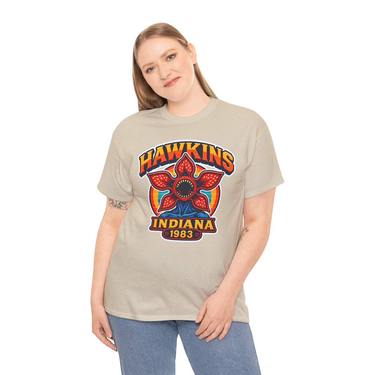 Hawkins Indiana 1983 Demogorgon Floral Cotton T-Shirt