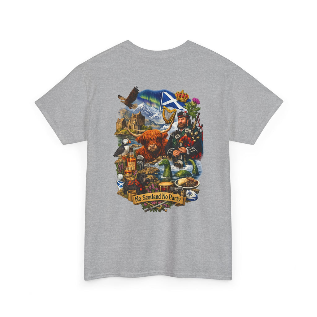 Scotland Collage T-Shirt — "No Scotland No Party" Scottish Heritage Tee