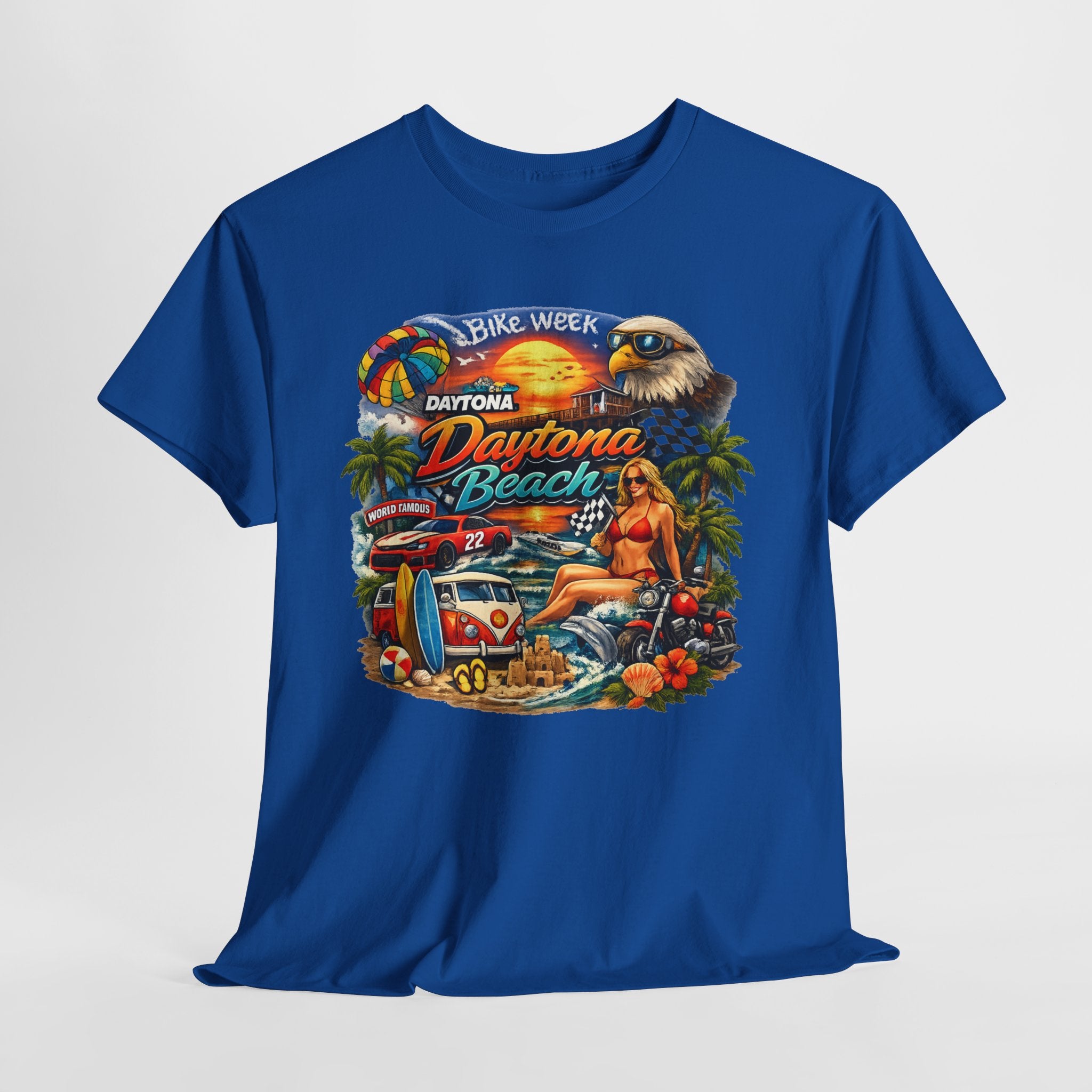 Daytona Beach Vintage Surf T-Shirt — Retro Sunset Palm Beach Tee