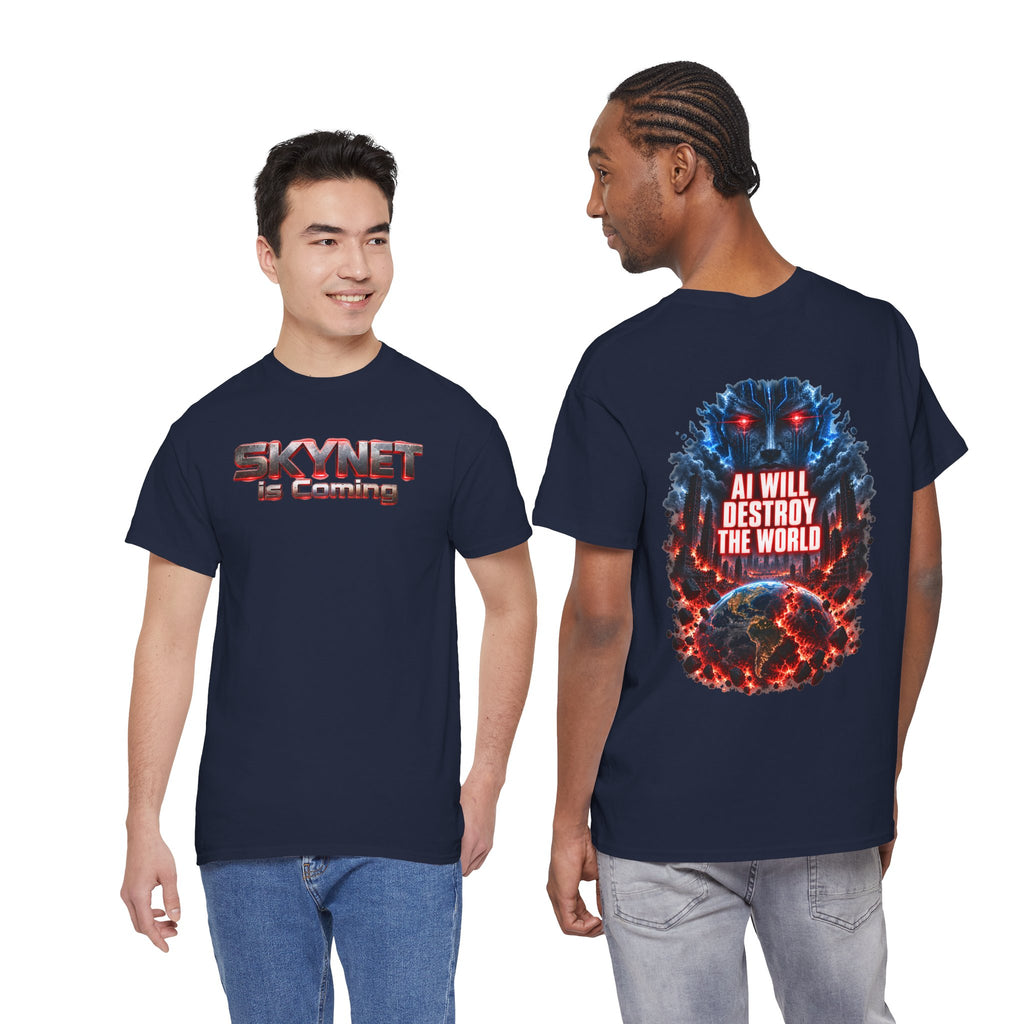 Skynet Is Coming T‑Shirt — 'AI Will Destroy the World' Dystopian Graphic Tee
