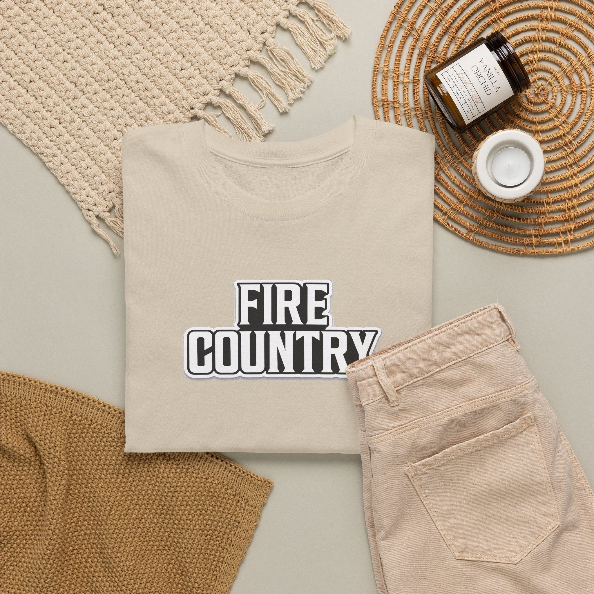 Fire Country Cotton T-Shirt — Bold Graphic Tee