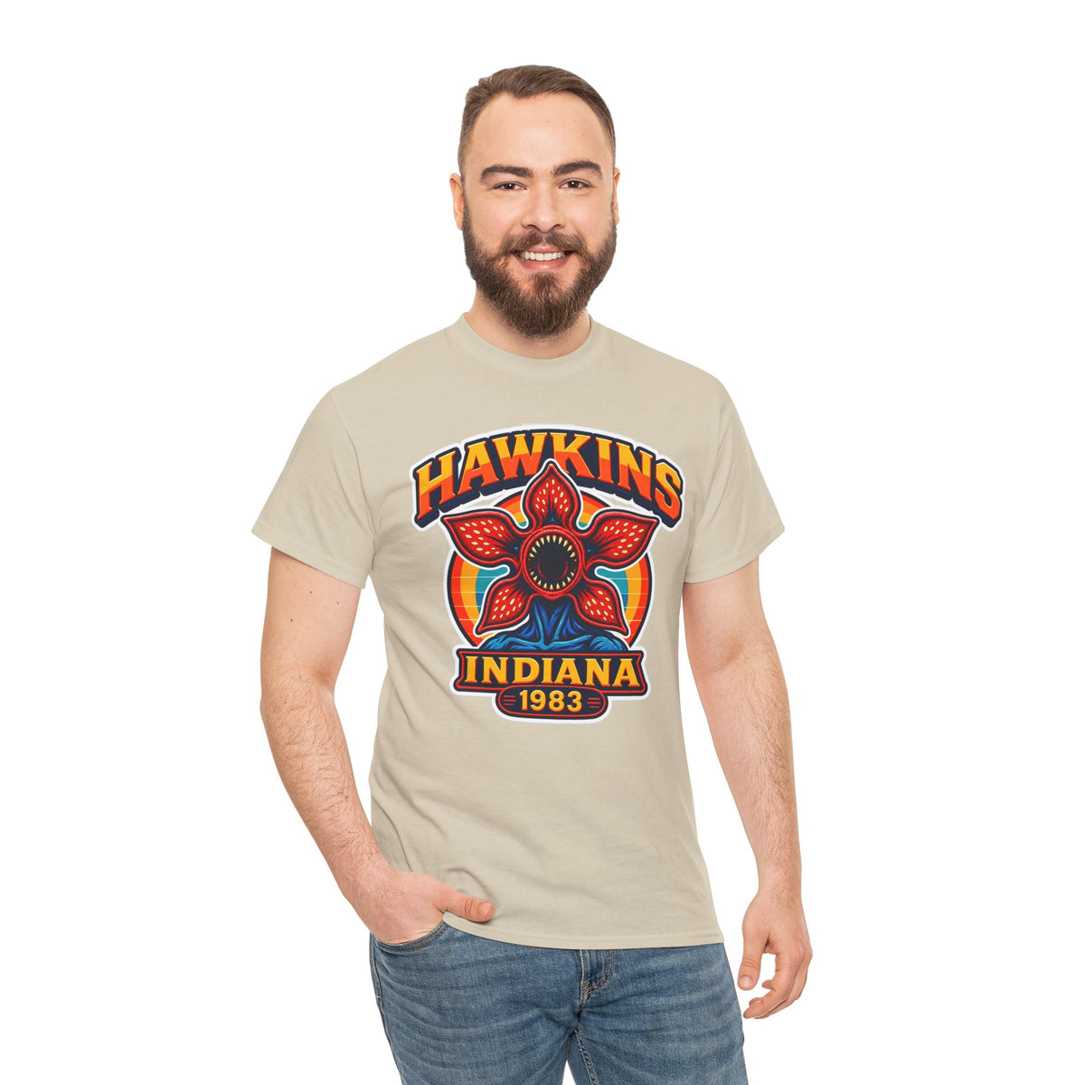 Hawkins Indiana 1983 Demogorgon Floral Cotton T-Shirt