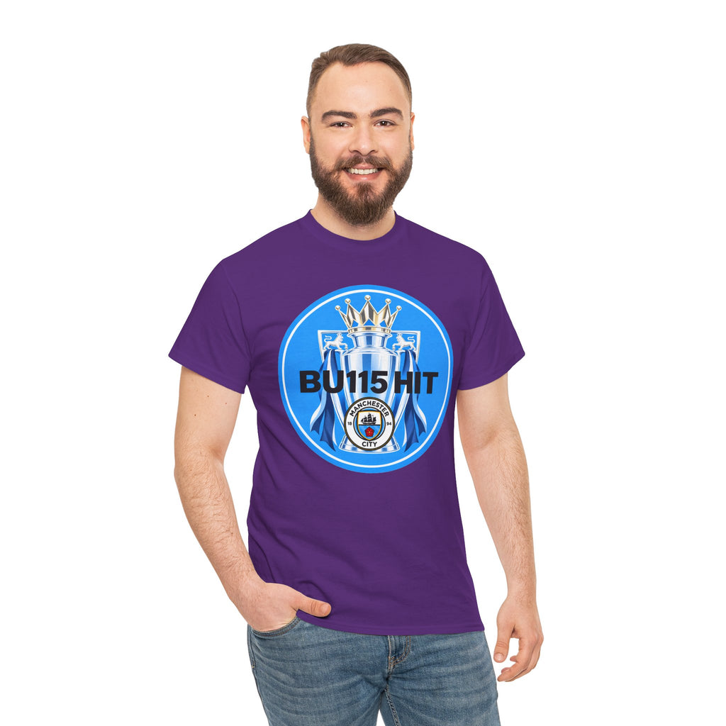 Manchester City Anti Premier League Charges Cotton T-Shirt — 'BU11SH1T' Blue Crown Football Shirt