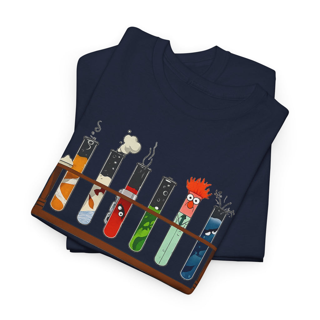 Muppets Beaker Science Test Tube Cats T‑Shirt — Cute Laboratory Cat Illustrations Tee