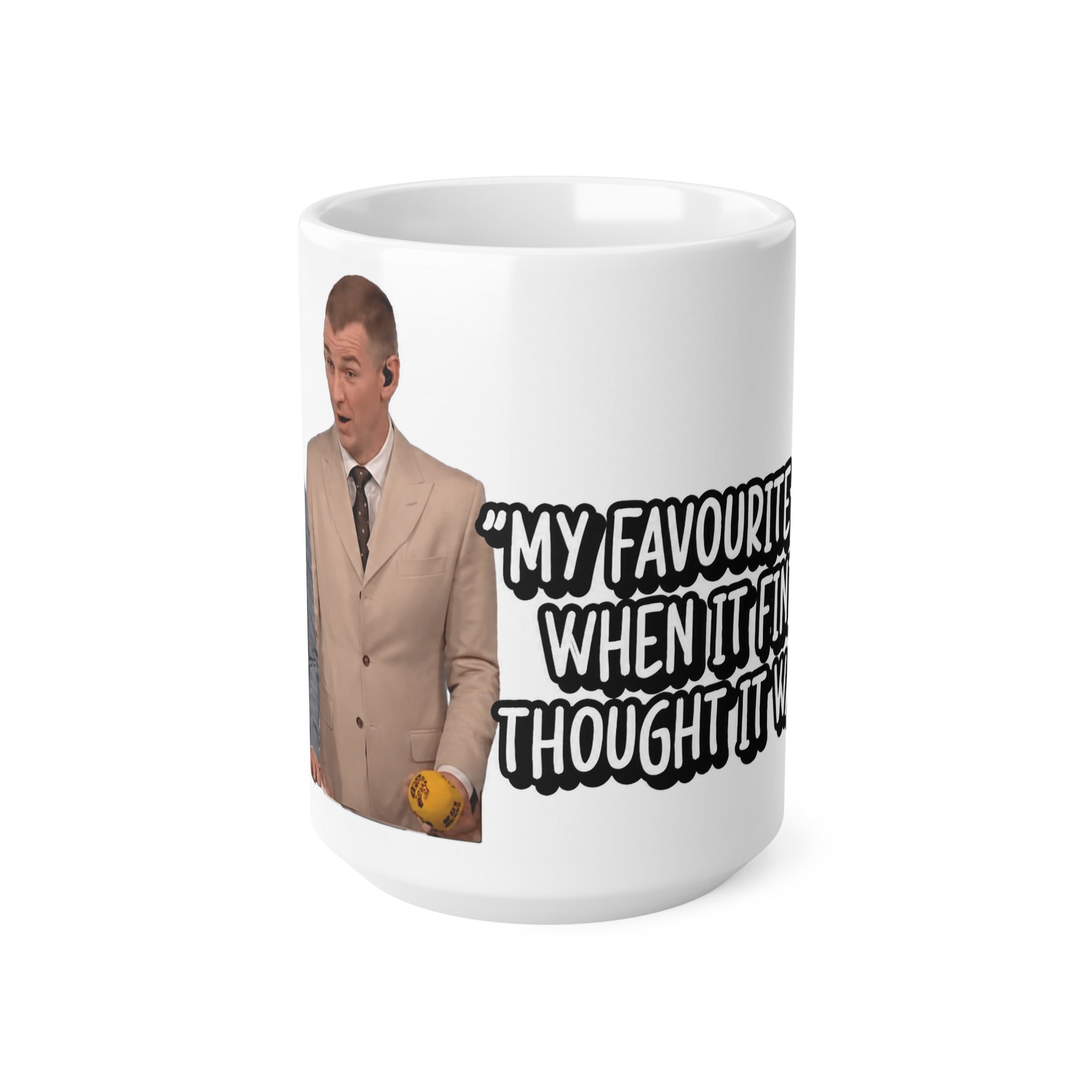 Wayne Rooney and Joe Hart World Cup Halftime Show Comment Ceramic Mug — Funny Sports Commentators Quote (11oz & 15oz)