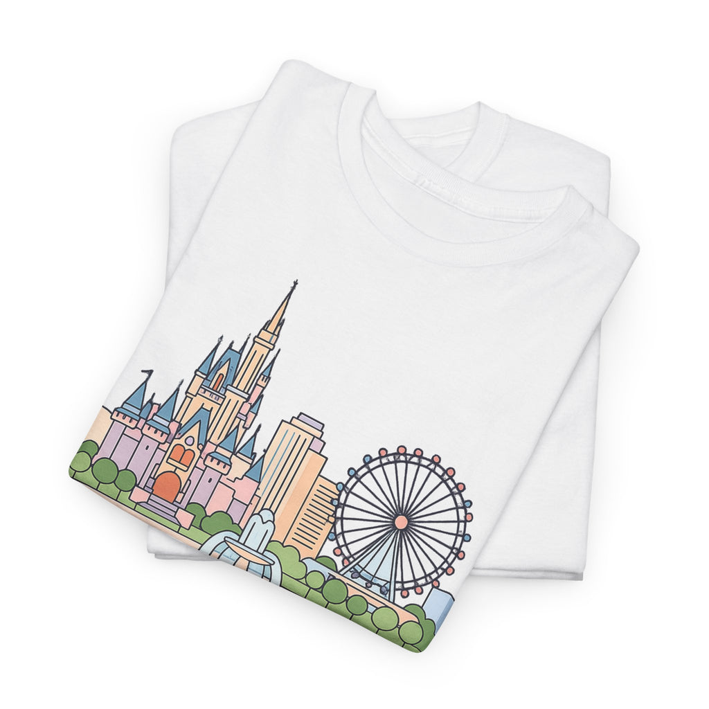 Orlando Skyline T-Shirt — Cute Cityscape Graphic Tee with 'Orlando' Text