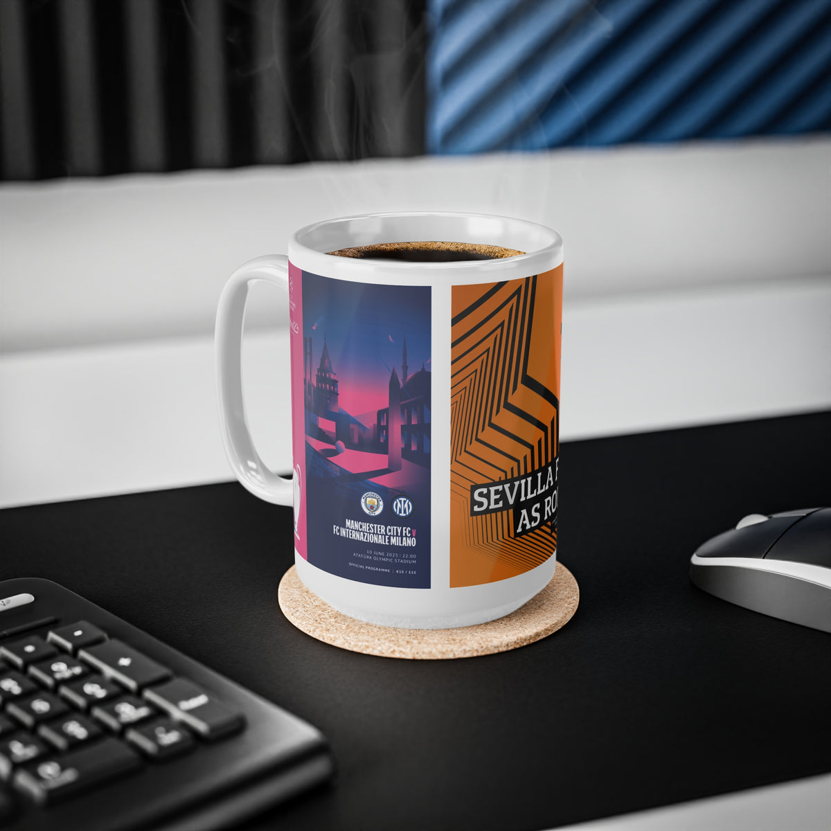 2023 UEFA Finals Programme Covers Inspired Ceramic Coffee Mug 11oz/15oz