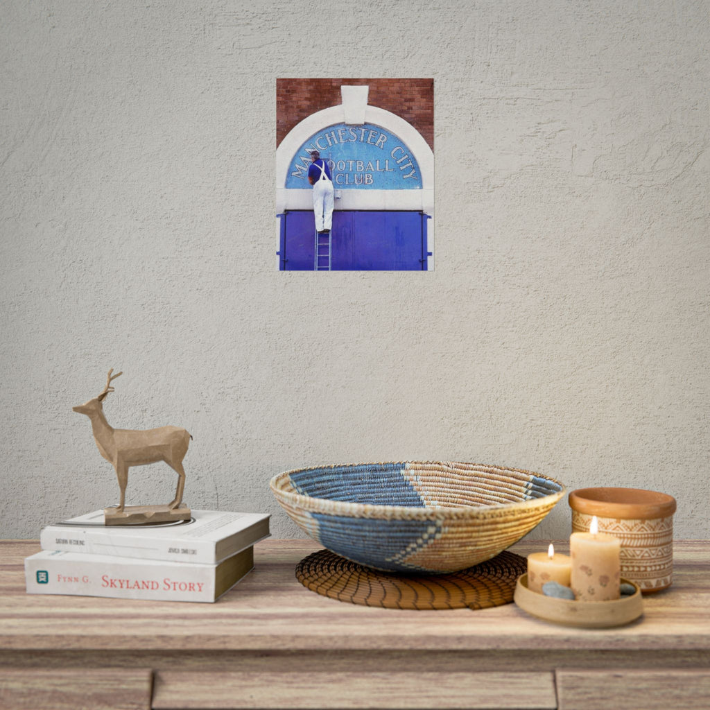 Manchester City Vintage Maine Road Stadium Poster — Rolled Football Wall Art