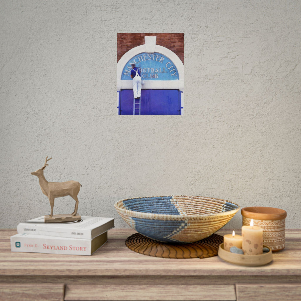 Manchester City Vintage Maine Road Stadium Poster — Rolled Football Wall Art