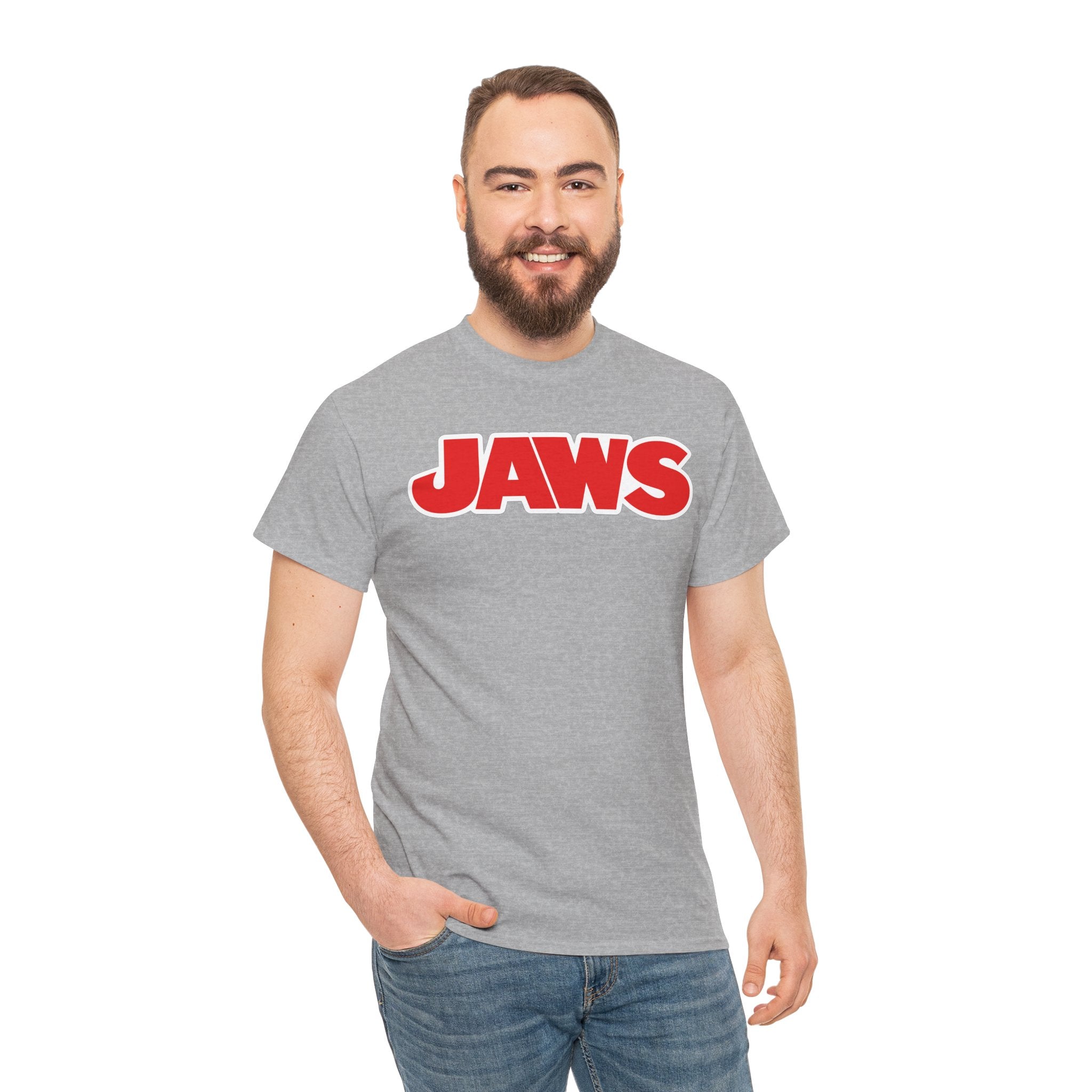 Jaws Logo Tee — Retro Red Movie Graphic T‑Shirt