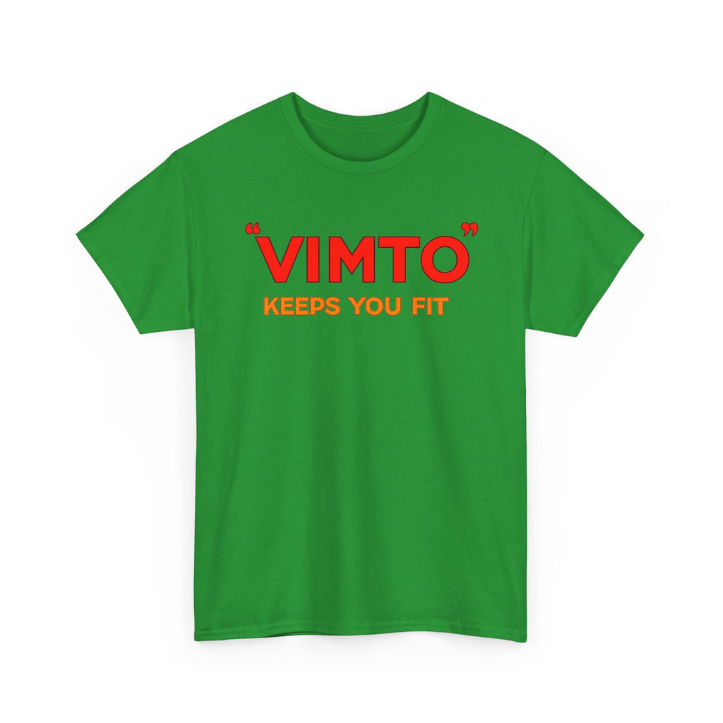 VIMTO "Keeps You Fit" Graphic Tee — Retro Beverage Logo T-Shirt