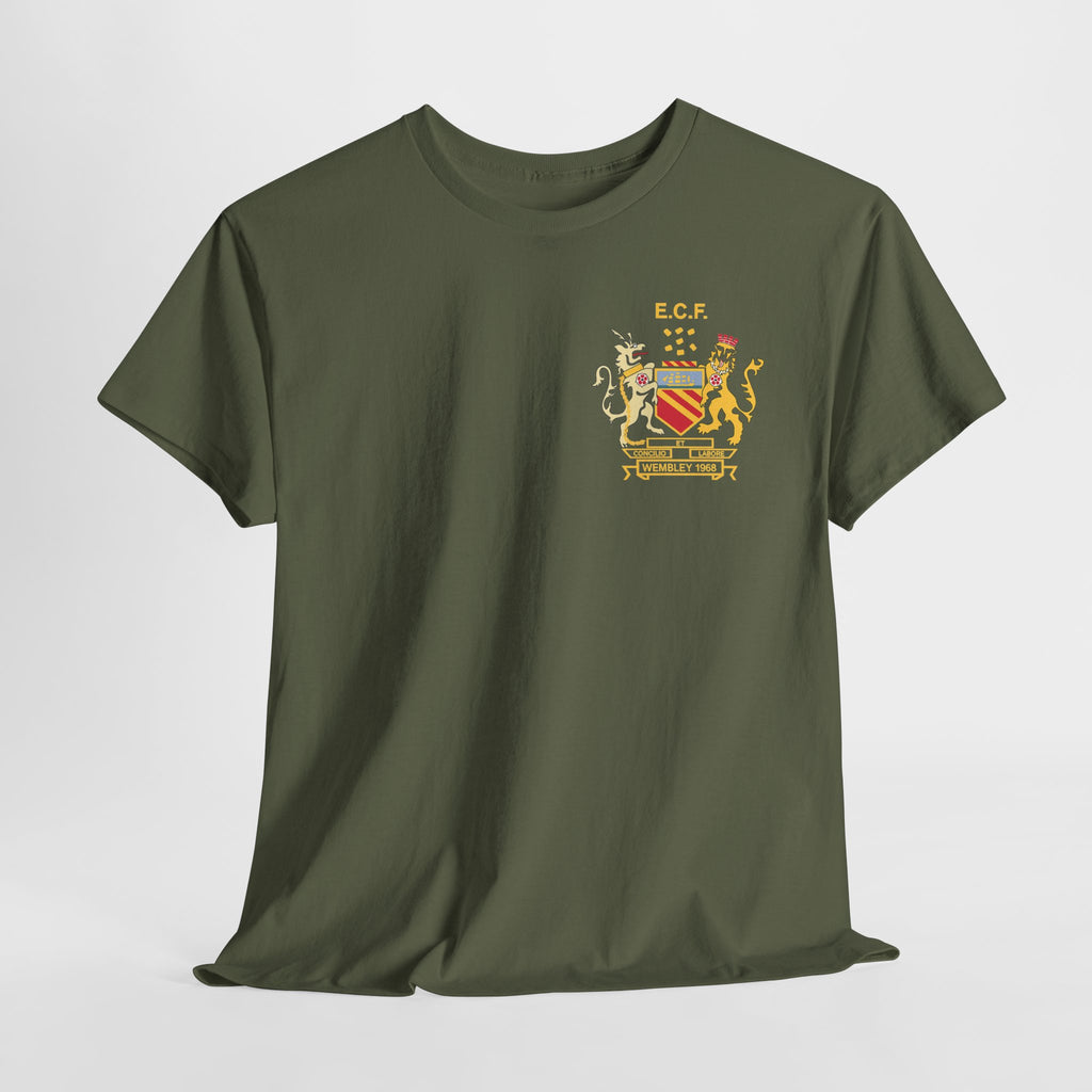 Manchester United Wembley 1968 Heraldic Crest Tee — Vintage Coat of Arms Chest Print