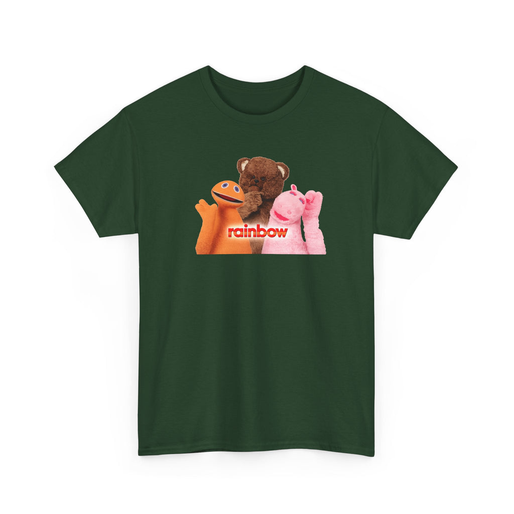Rainbow Kids TV Zippy, George and Bungle Puppets T-Shirt — Cute Teddy & Hand Puppets Graphic Tee