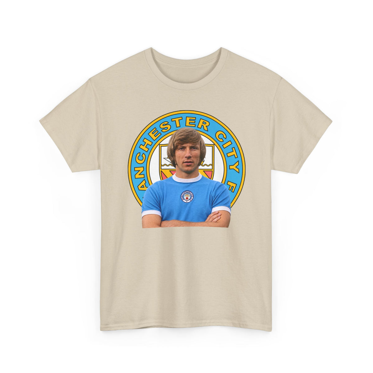 Colin Bell Manchester City Legend Cotton Tee — Retro Player Graphic