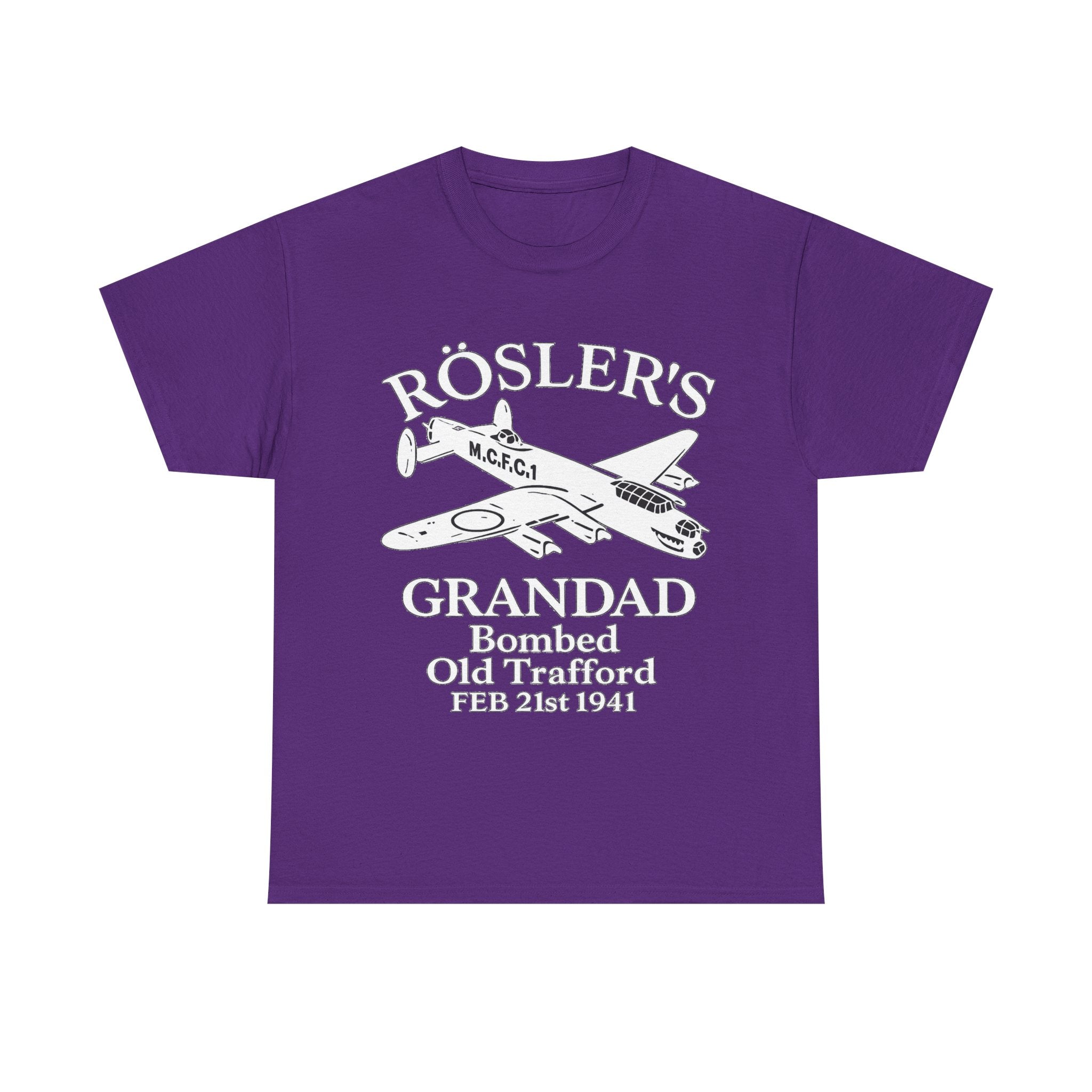 Rösler's Grandad Bombed Old Trafford Tee — WWII Tribute Military Plane Shirt (Feb 21, 1941)