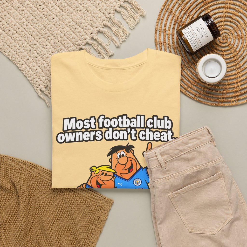 Manchester City Charges T‑Shirt — “Most Football Club Owners Don’t Cheat… but Abu Dhabi Dooo!”