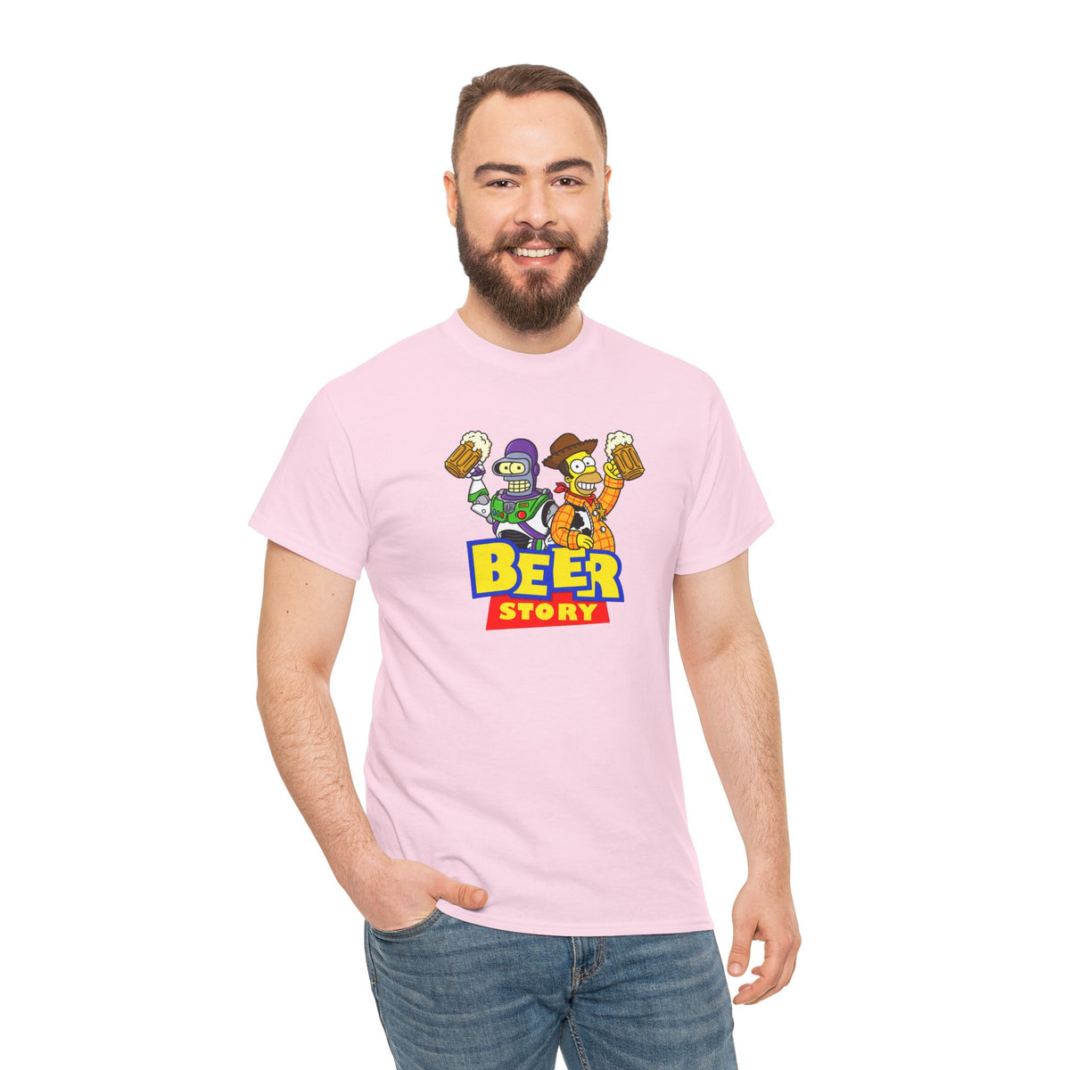 Beer Story T-Shirt — Funny Cartoon Beer Buddies Graphic Tee