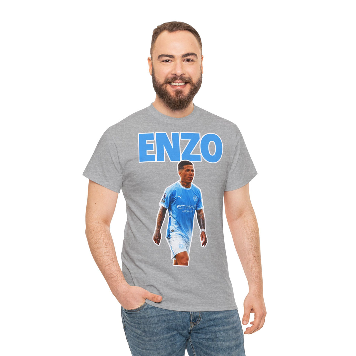Enzo Fernandez Manchester City Inspired Cotton T-Shirt