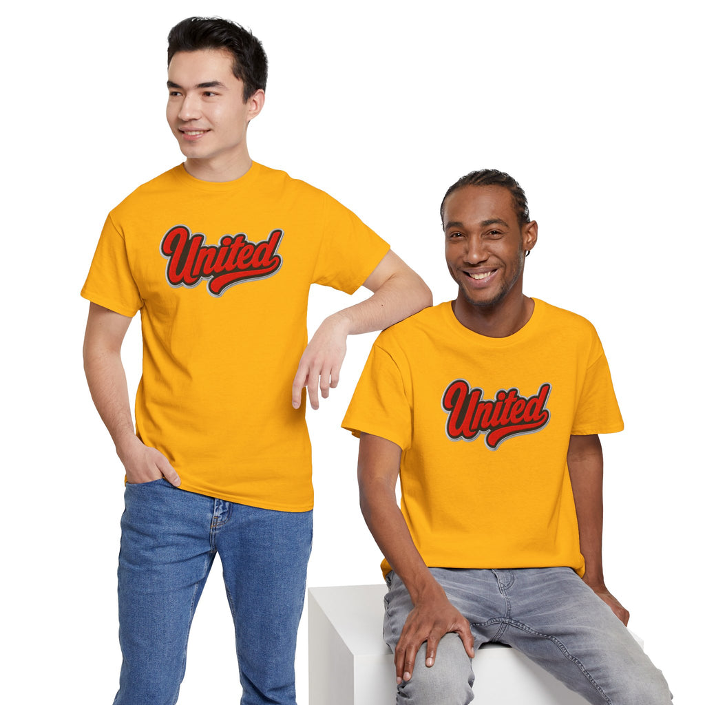 United Retro Script Tee — Vintage Red Logo T‑Shirt