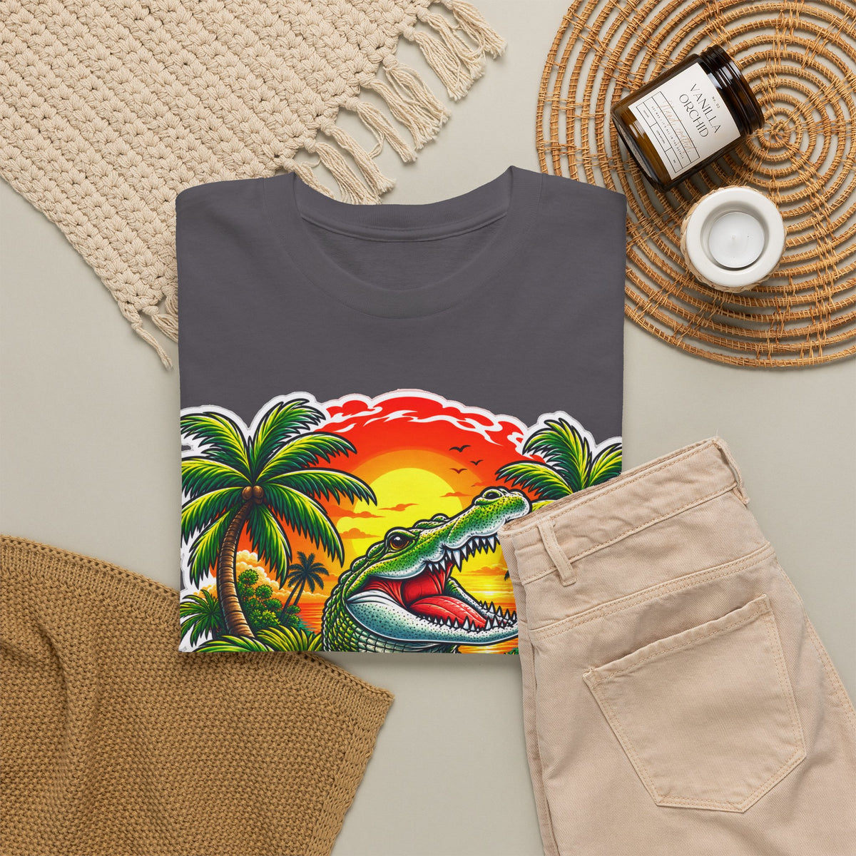 Florida Gator Sunset T-Shirt — Tropical Palm Beach Vacation Tee