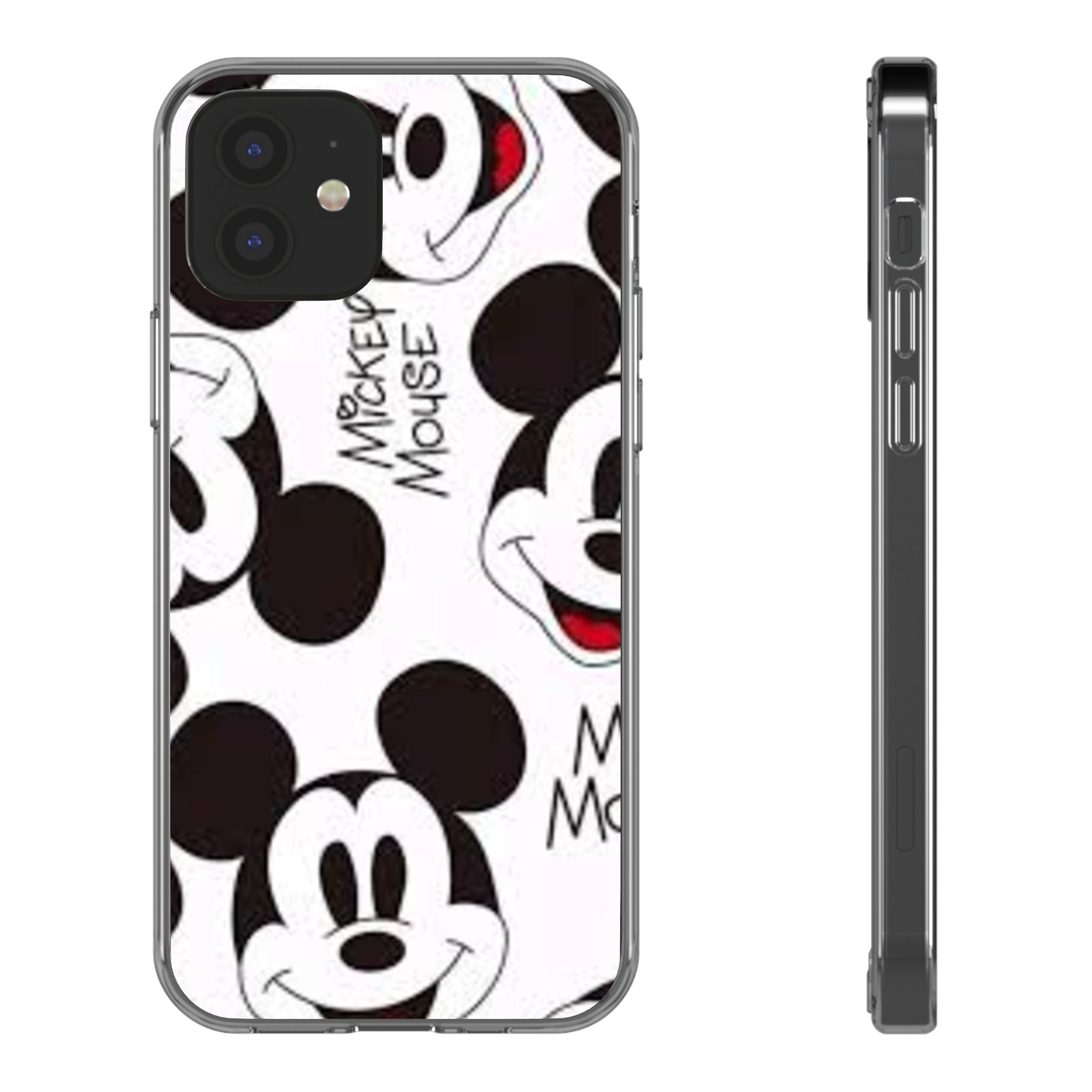 Mickey Mouse Clear Phone Case – Retro Cartoon Pattern Clear Case