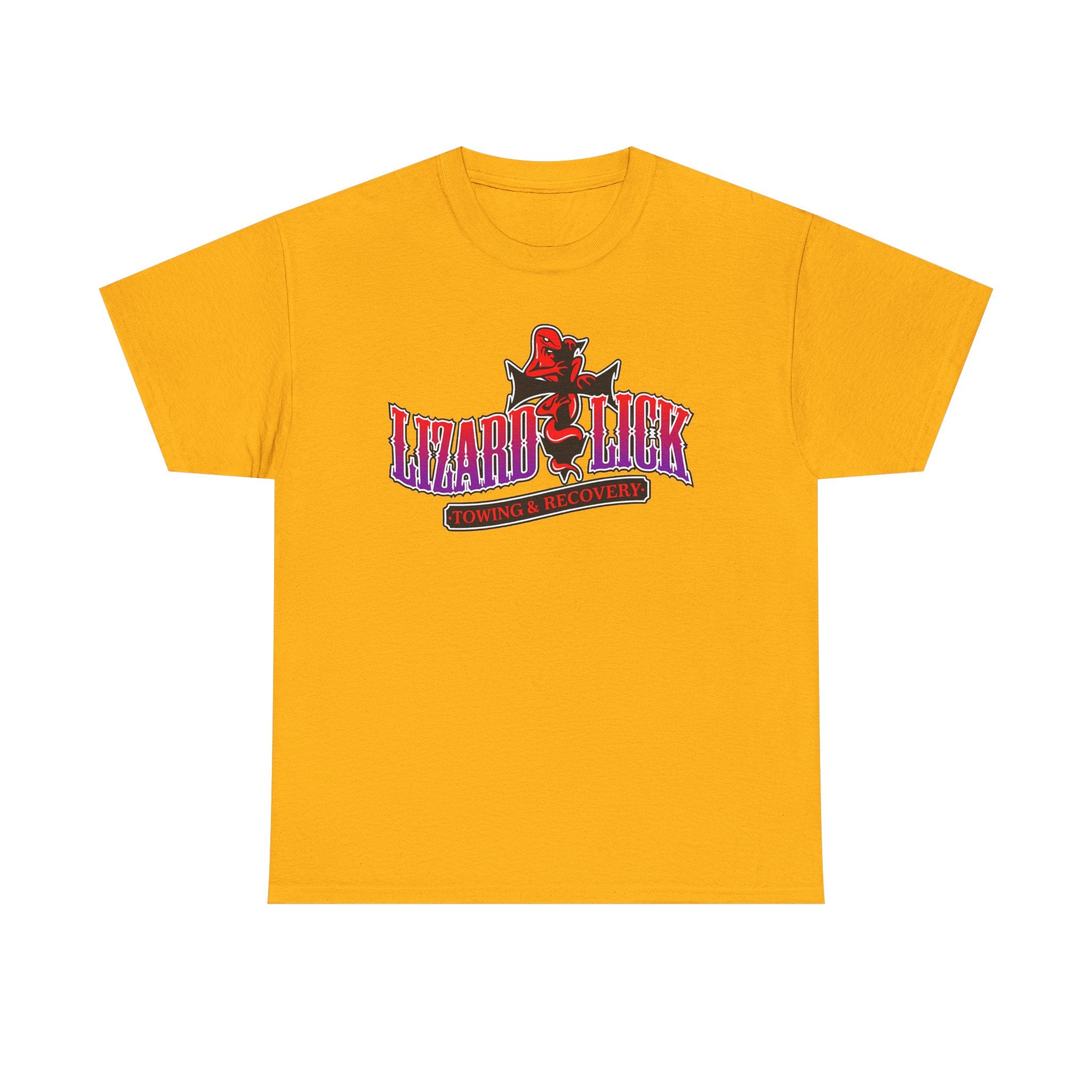 Lizard Lick T-Shirt — Retro Neon Logo Tee with Lizard & Cowboy Graphic