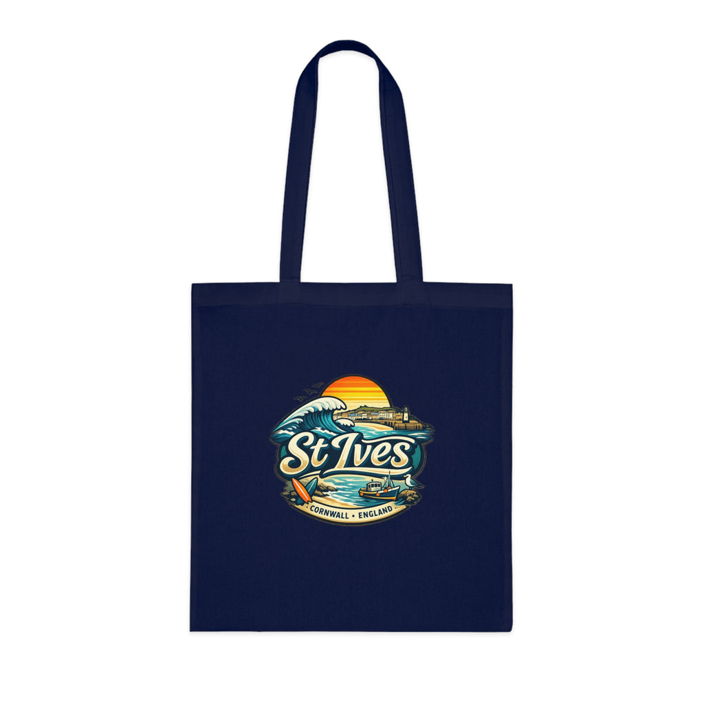 St Ives Beach Tote — Cornwall Surf Sunset Cotton Tote Bag