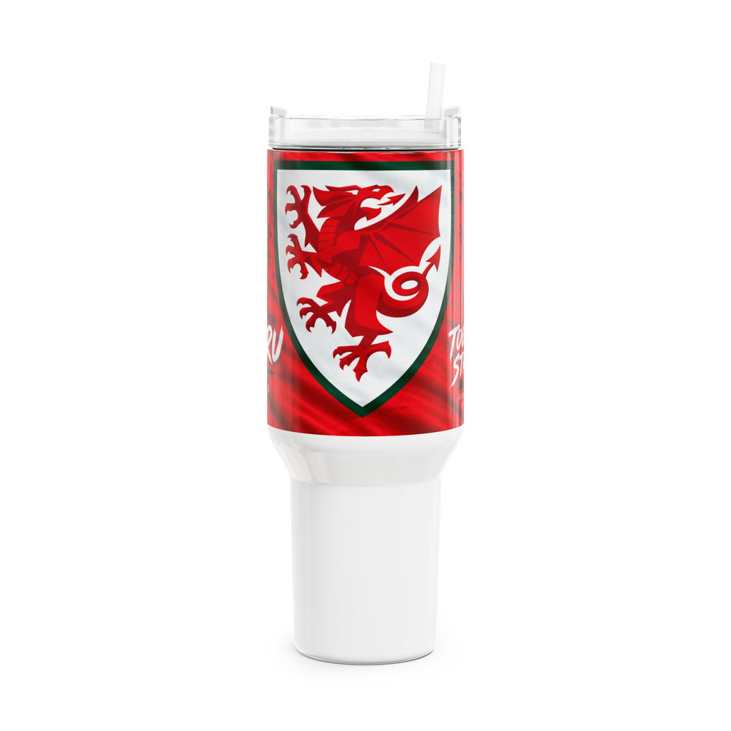 Wales Cymru 40oz Travel Tumbler – Red Dragon Crest Insulated Cup