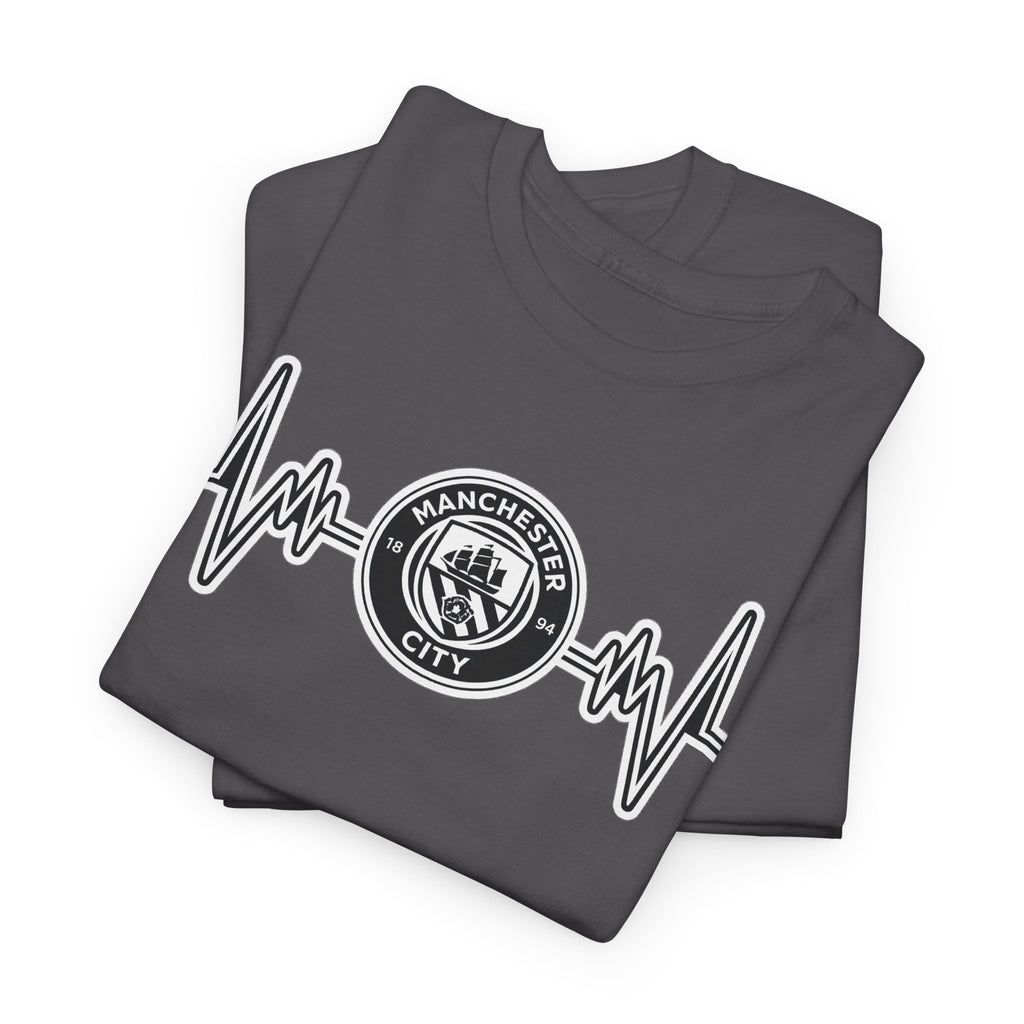 Manchester City Heartbeat Logo T-Shirt — Emergency Medical Services Pulse Tee