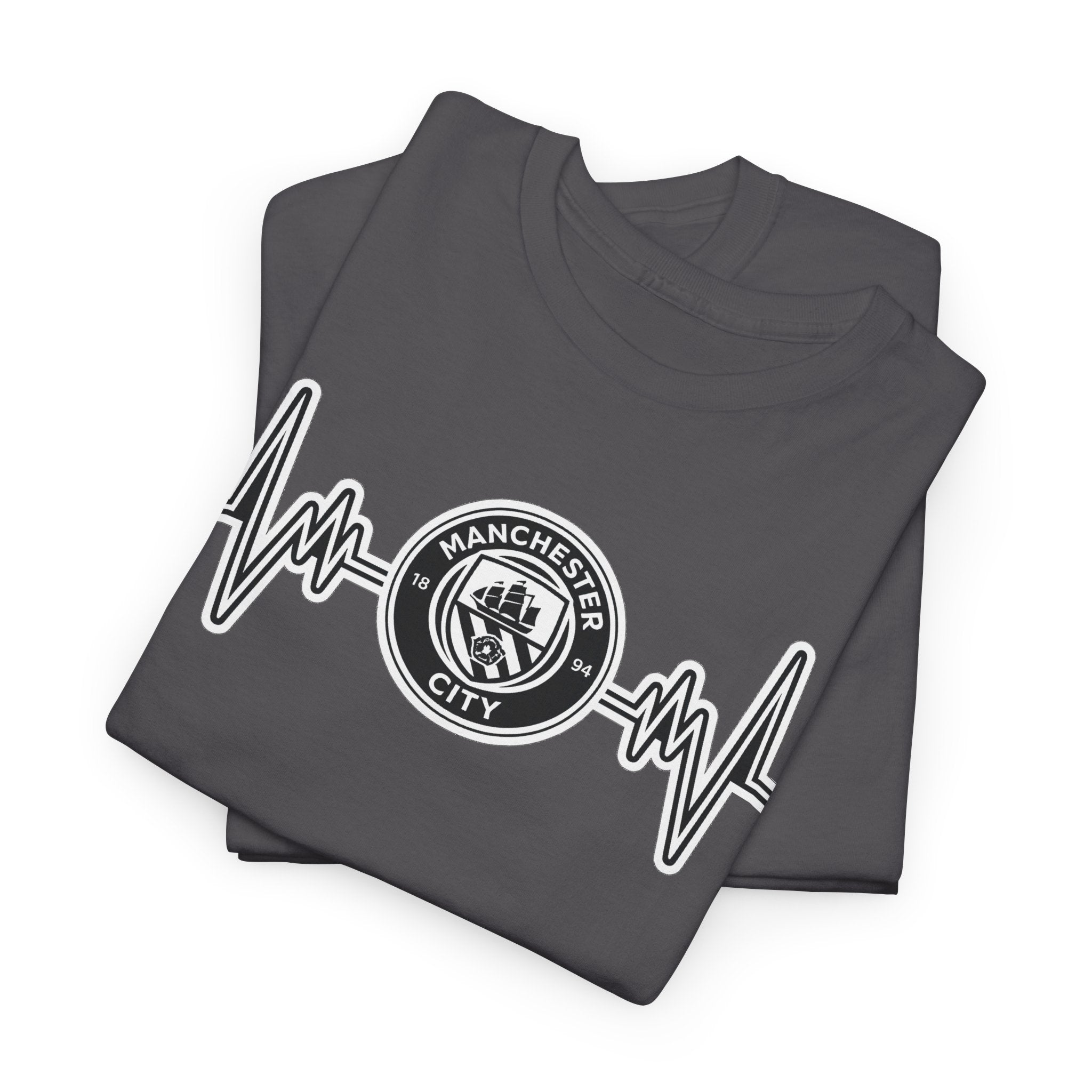 Manchester City Heartbeat Logo T-Shirt — Emergency Medical Services Pulse Tee