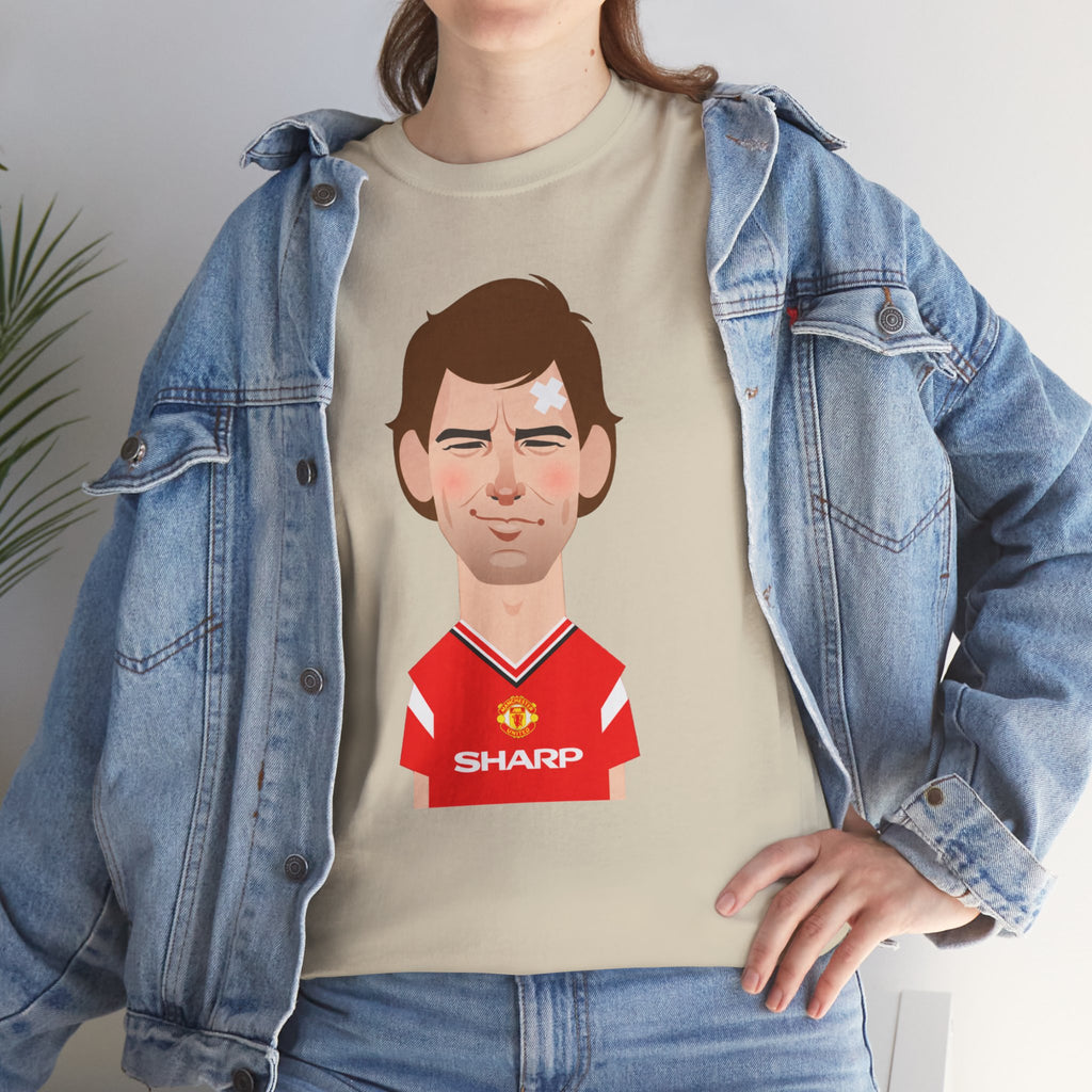 Bryan Robson Manchester United Legend Portrait Cotton T-Shirt