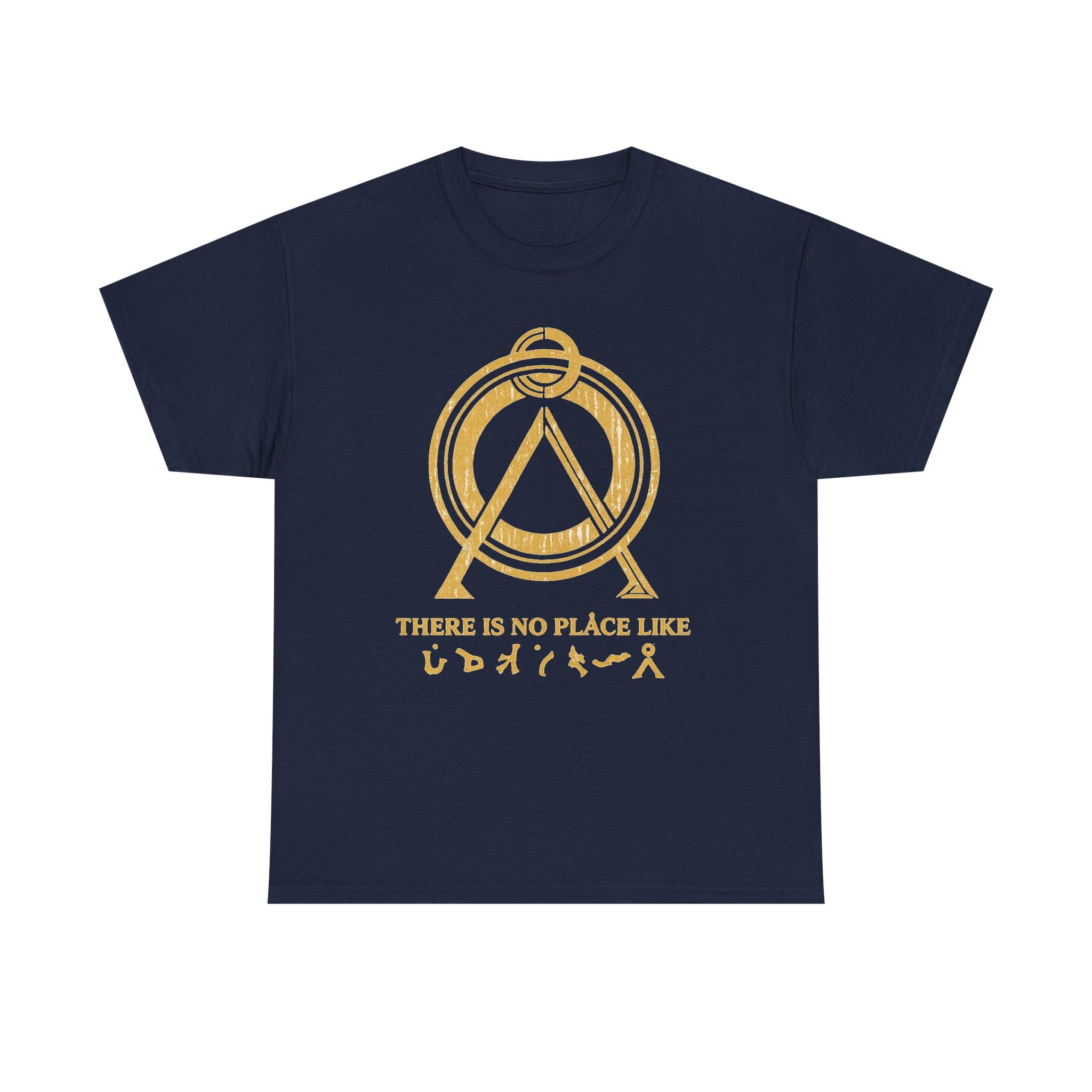 There Is No Place Like Home Graphic Tee — Vintage Gold Sigil T‑Shirt