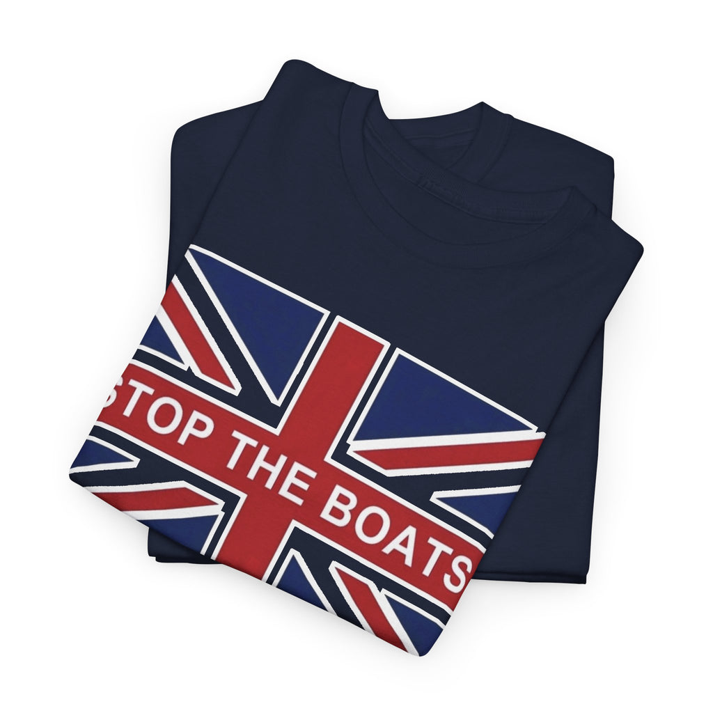 Union Jack "Stop The Boats" Political Statement Tee / T-Shirt