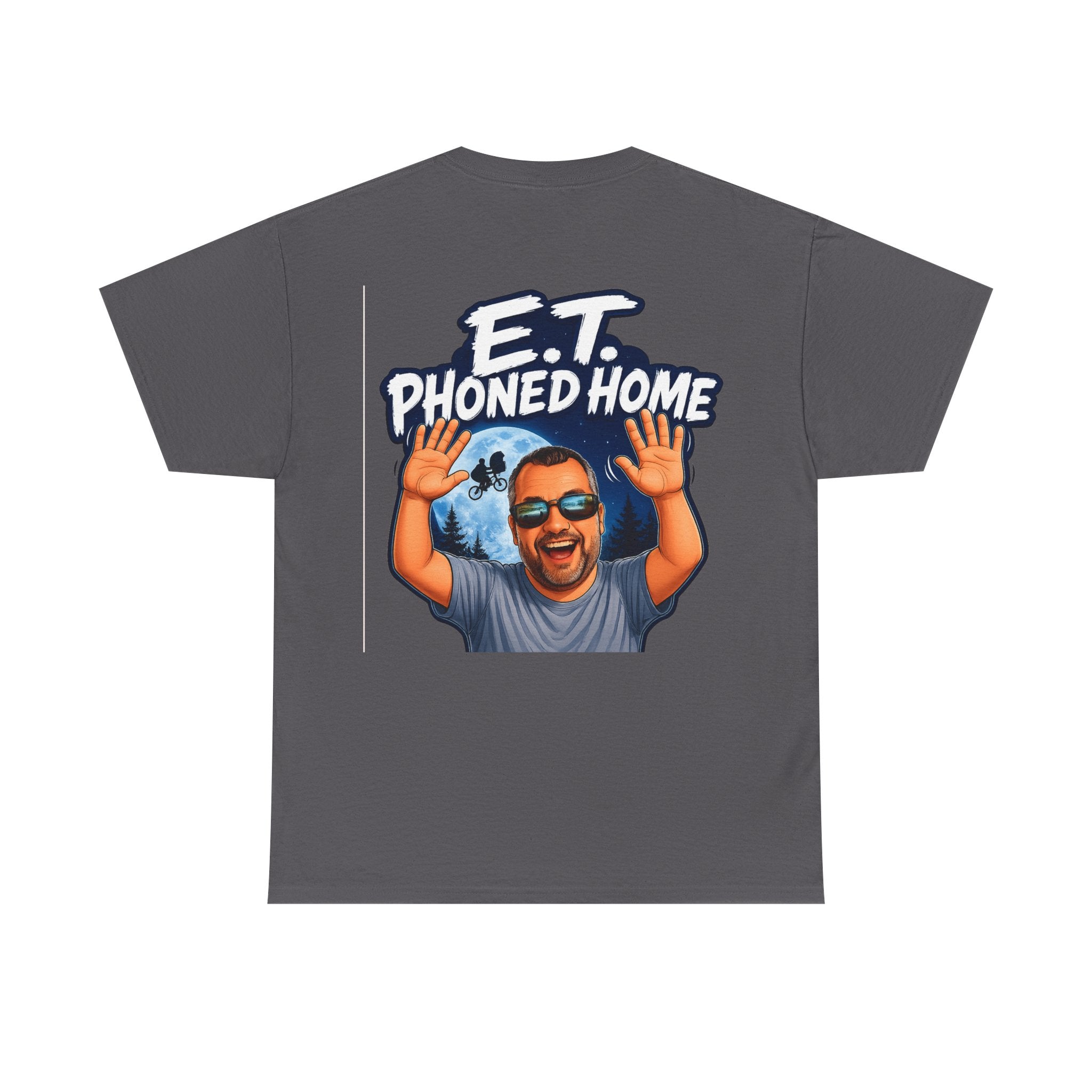 Graphic Tee — "E.T. Phoned Home" Smiling Guy Retro Design