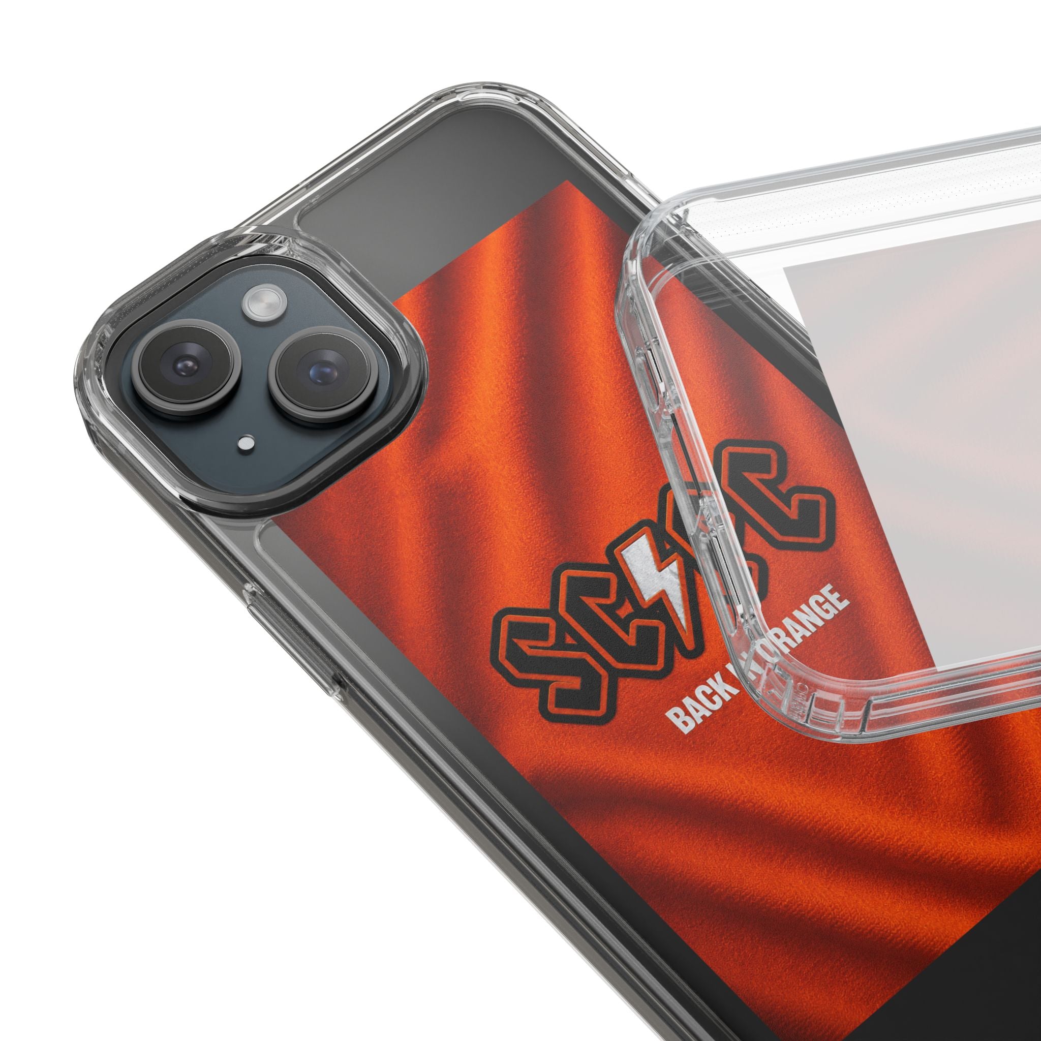 Salford CIty Inspired Phone Case — 'SCFC Back in Orange' Clear Protective Cover
