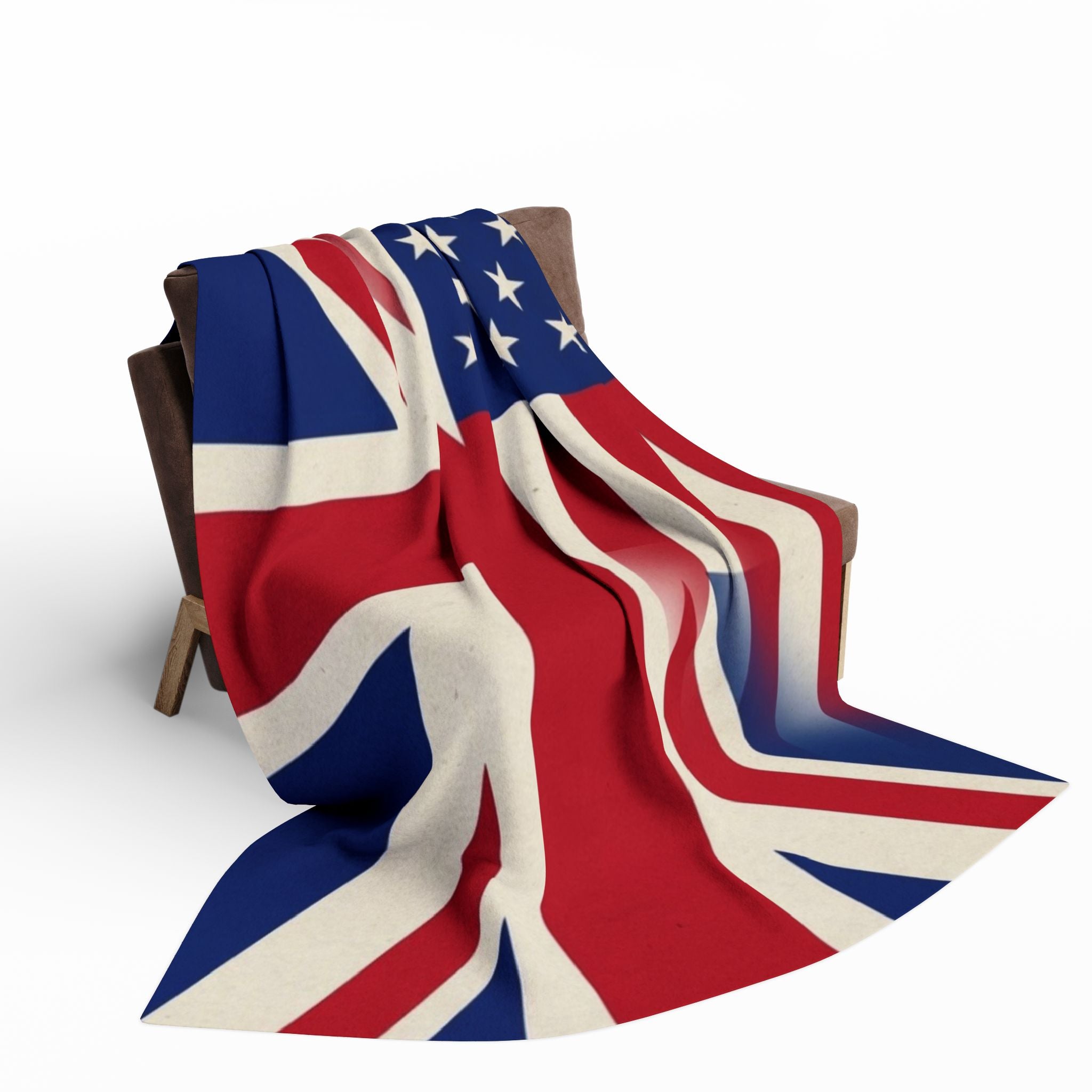 Union-Jack USA Flag Arctic Fleece Blanket – Patriotic British-American Throw
