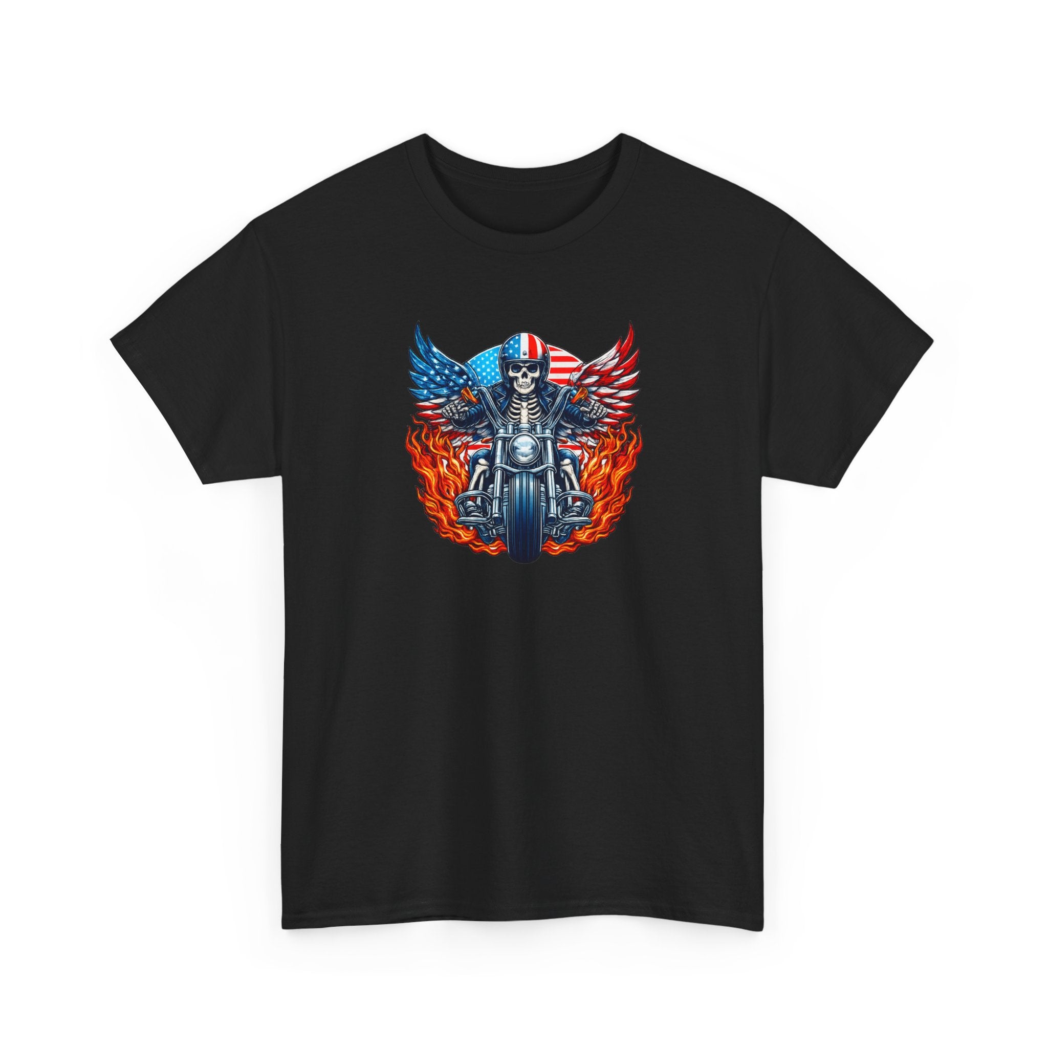 Motorcycle Skull Tee — "Sons of a B***h" Patriotic Biker Shirt